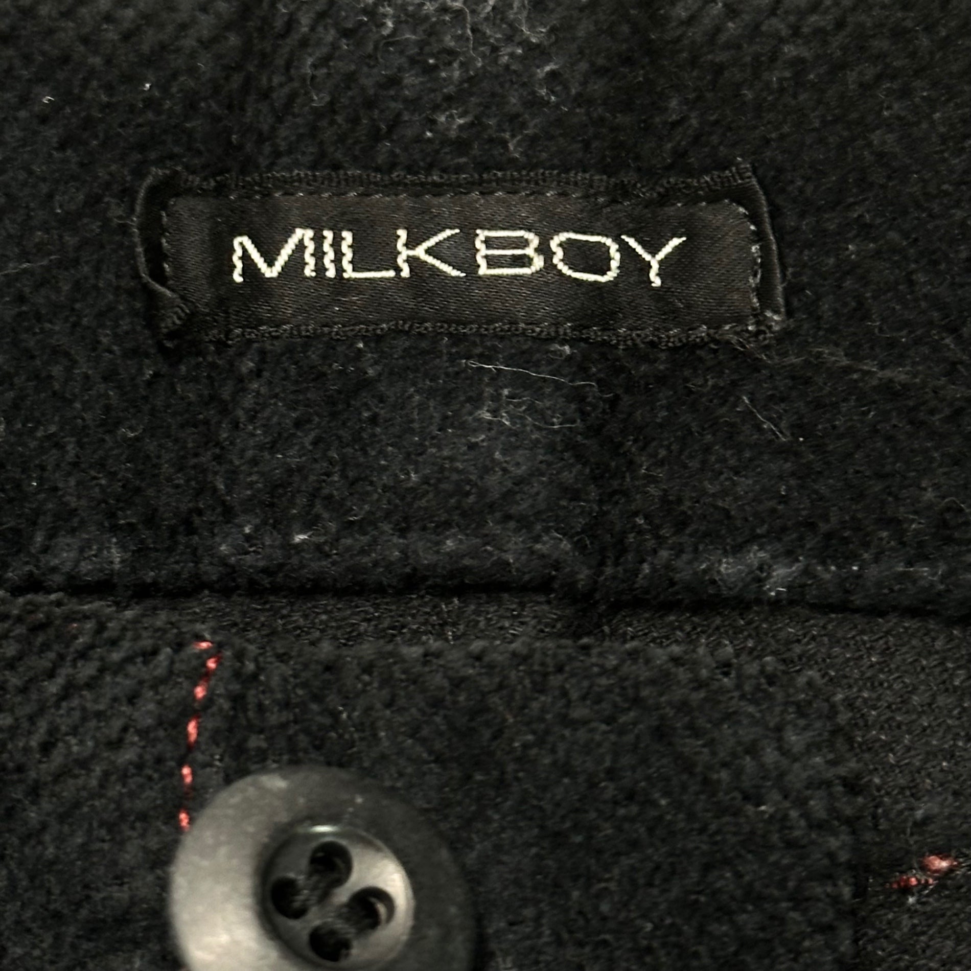 MILKBOY(ミルクボーイ)  90~00's Punk Hem Pocket Red Stitch Cropped Pants 90年 00年代 裾ポケット レッドステッチ クロップドパンツ 0P-0086 FREE(L程度) ブラック×レッド