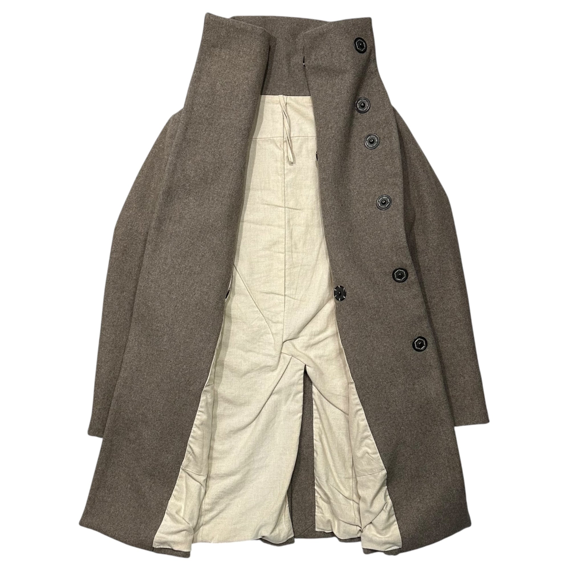The Viridi-anne(ザヴィリディアン) 2014AW 表裏一体 High-neck Wool Coat ハイネック ウール コート VI-CL113-01 2 ベージュ ビッグボタン