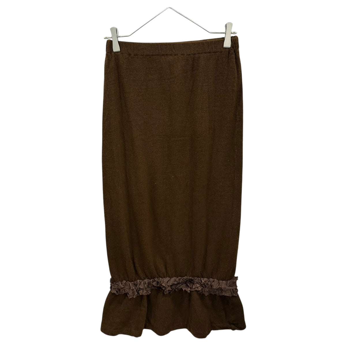 robe de chambre COMME des GARCONS(ローブドシャンブルコムデギャルソン) 1999AW Hem Detail Piece-Dyed Wool Skirt 裾 装飾 製品染め ウール スカート RT-040370 FREE ブラウン AD1999 90s アーカイブ