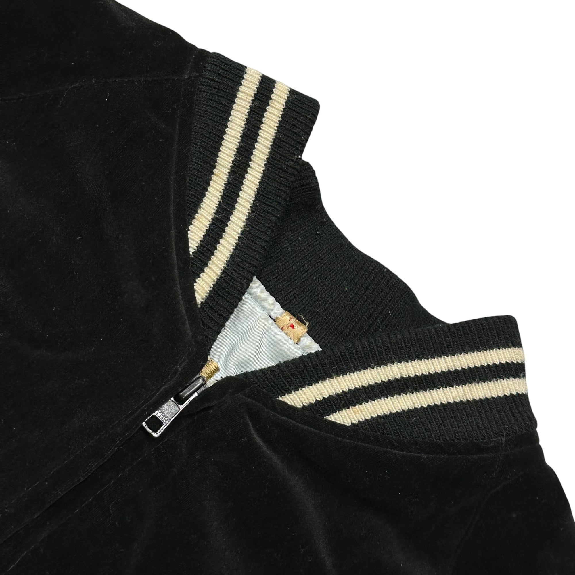 VINTAGE(ヴィンテージ) 1980's~1990’s ”U.S.S. MIDWAY CV-41” Souvenir Jacket 別珍 スーベニア ジャケット L ブラック×ライトグレー 80年代～90年代 ヴィンテージ YKKジップ 横須賀