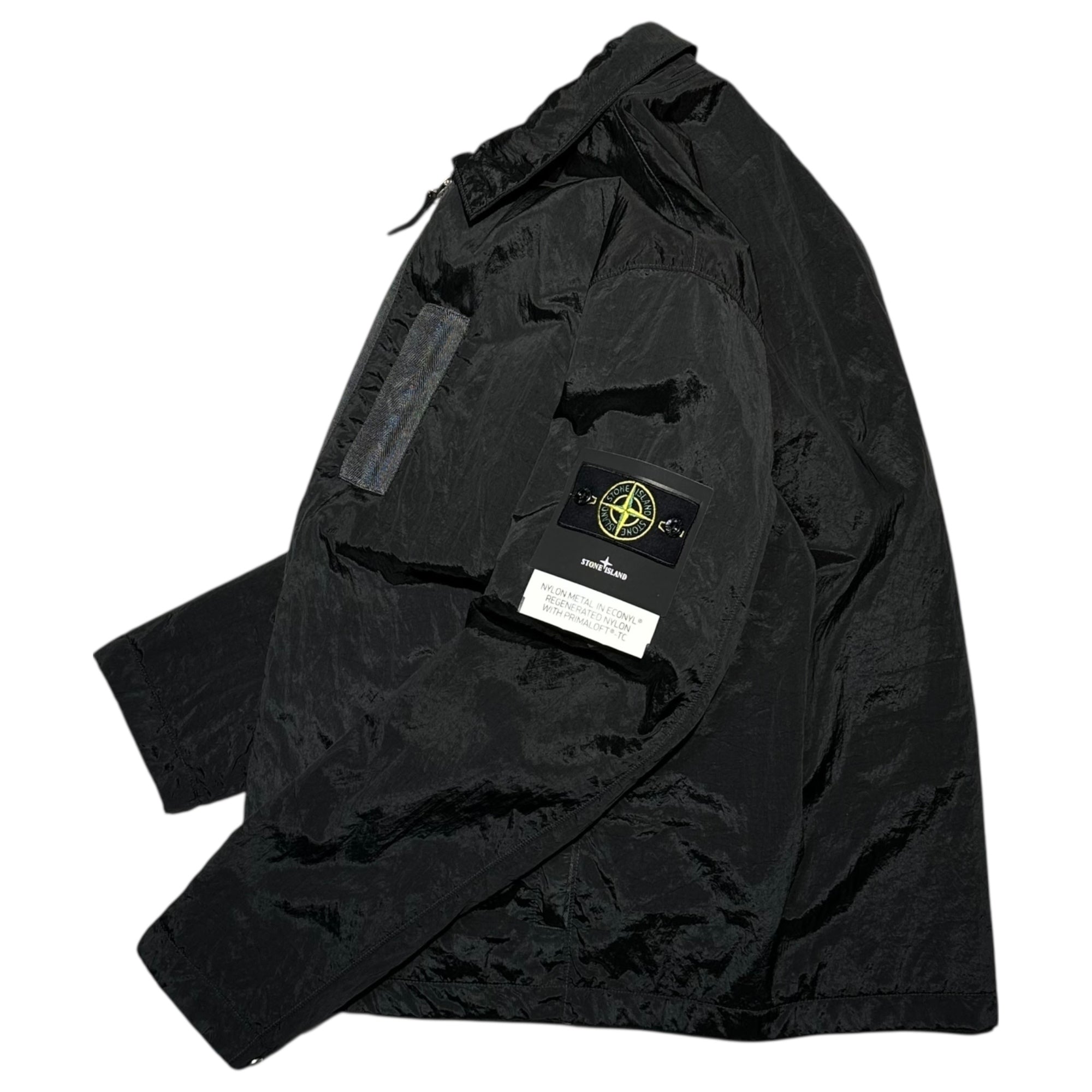 STONE ISLAND(ストーンアイランド) 22AW NYLON METAL IN ECONYL REGENERATED NYLON WITH PRIMALOFT TC ナイロン メタル ジップアップ ジャケット 7715Q0519 L ブラック ブルゾン