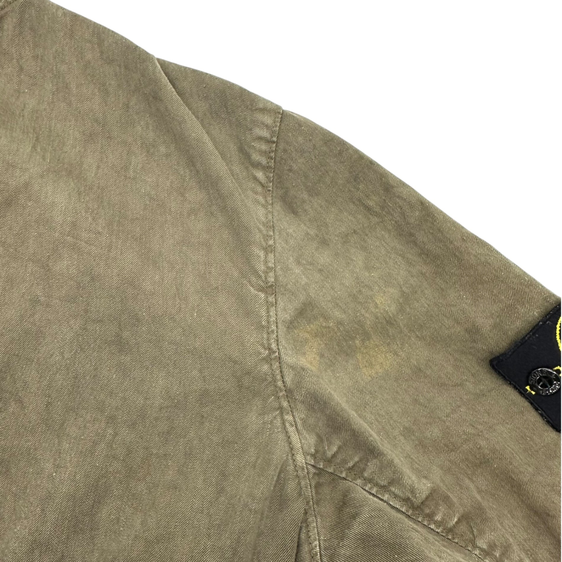 STONE ISLAND(ストーンアイランド) 04SS US NAVY G8 Sampling Zip-up Lion Flax Blouson Jacket G8 サンプリング ジップアップ リネン ブルゾン M カーキ アーカイブ稀少品