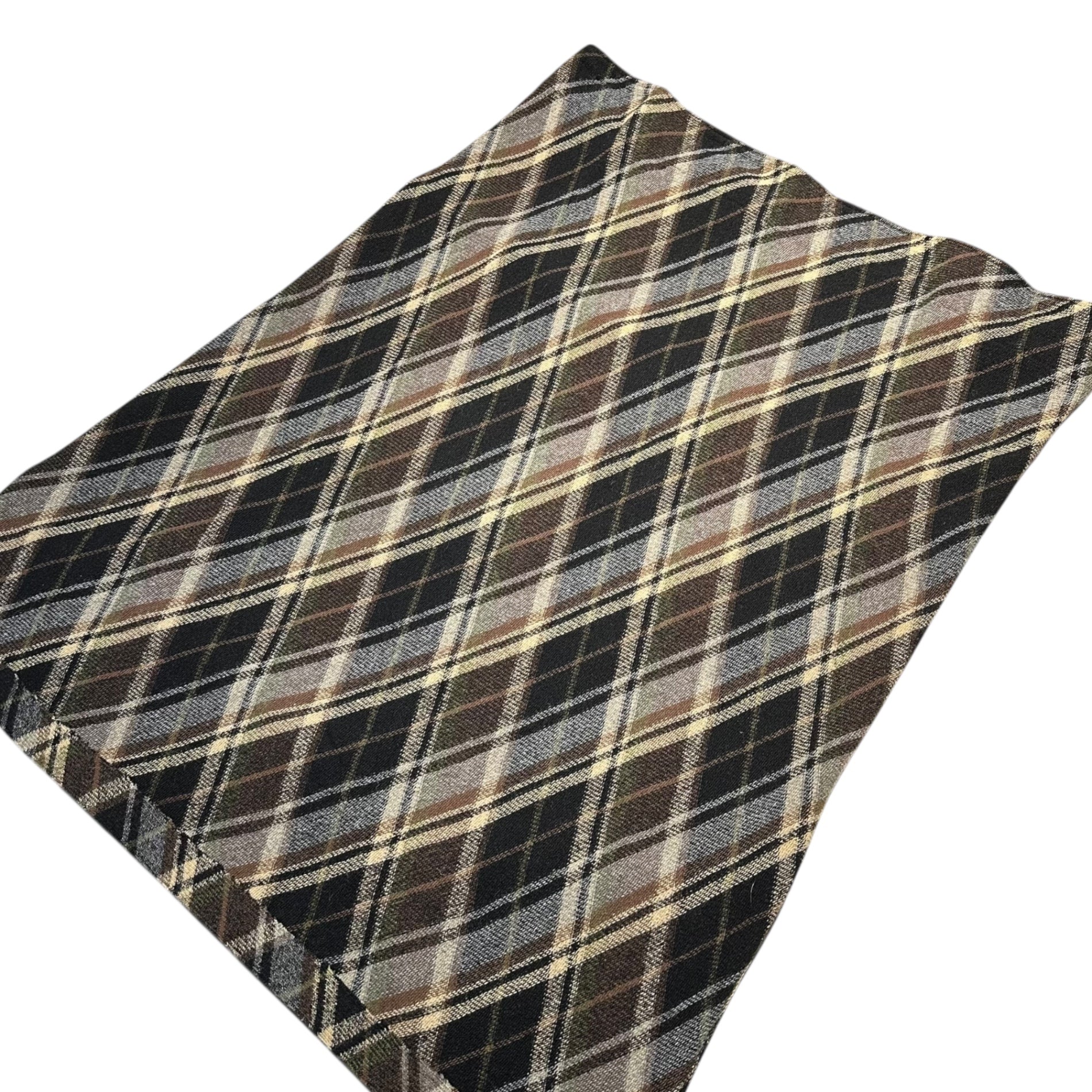 Y's(ワイズ) Wool nylon check long skirt ウール ナイロン チェック ロング スカート YJ-T41-977 3(L程度) ブラック×ブラウン×ホワイト