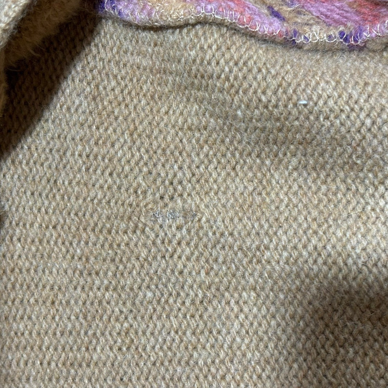 DRIES VAN NOTEN(ドリスヴァンノッテン) 90's Mohair Wool Ethnic Color-Block Knit Cardigan モヘア ウール エスニック 切替 ニット カーディガン L ベージュ 90年代 アーカイブ