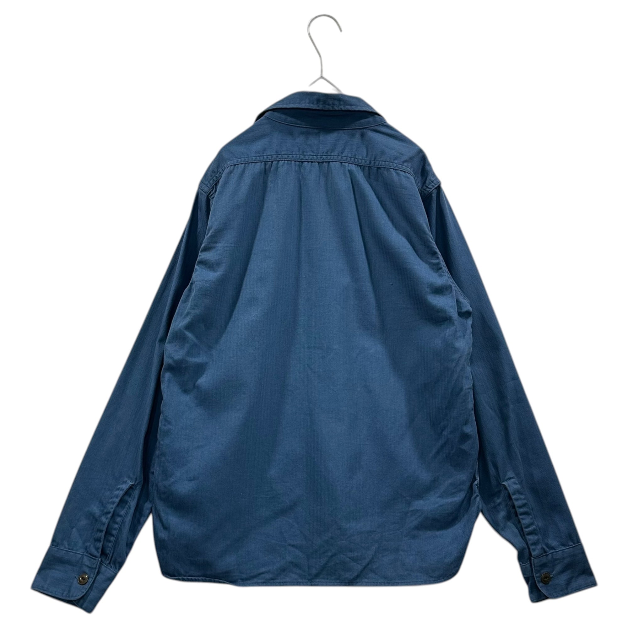TENDERLOIN(テンダーロイン) Herringbone Chain Stitch L/S Shirt ヘリンボーン チェーンステッチ 長袖 シャツ ＸＳ ブルー アーカイブ