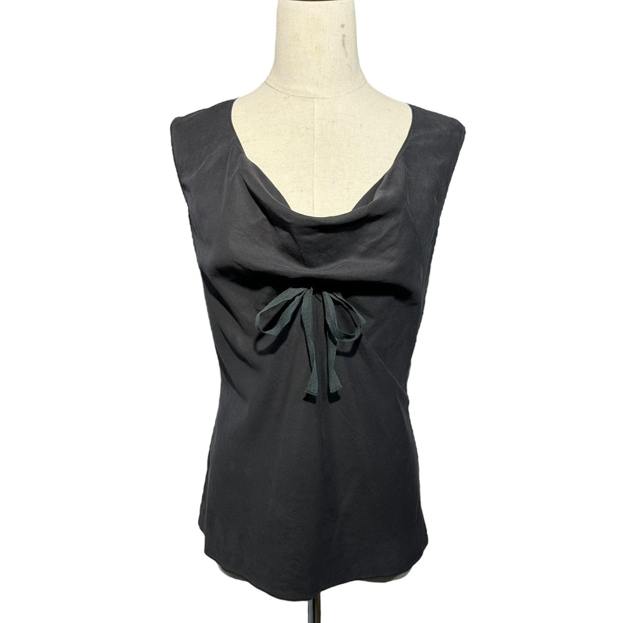 miu miu(ミュウミュウ) 90's Archive Side Zip Slit Cotton Sleeveless Blouse 90年代 アーカイブ サイド ジップ スリット コットン ノースリーブ ブラウス    44(XS程度) ブラック プラダジャパンタグ