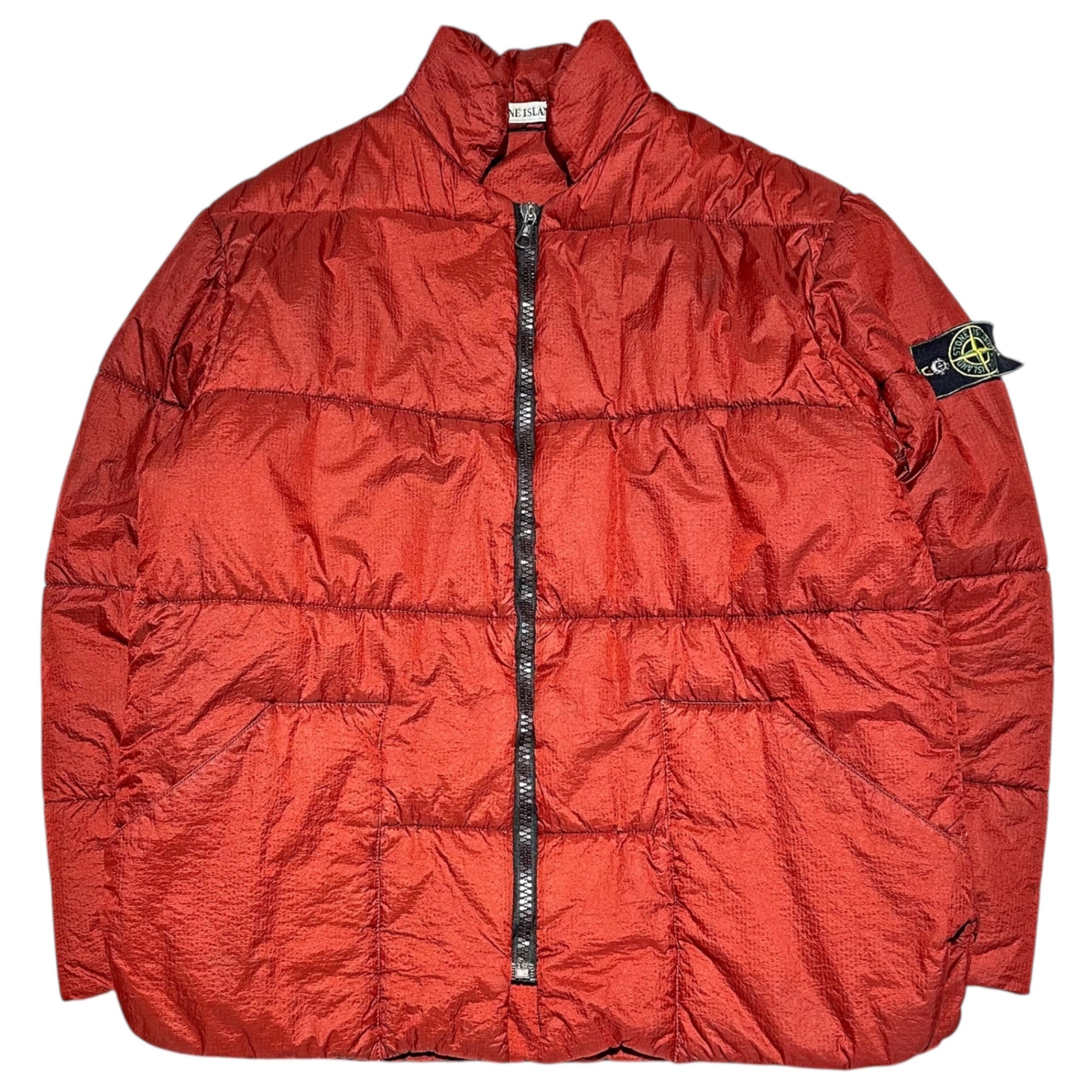 STONE ISLAND(ストーンアイランド) 95AW by Massimo Osti Puffer Jacket マッシモオスティ期 ナイロン メタル ダウン ジャケット 23154L33 M レッド 90's 90年代 グリーンエッジ アーカイブ
