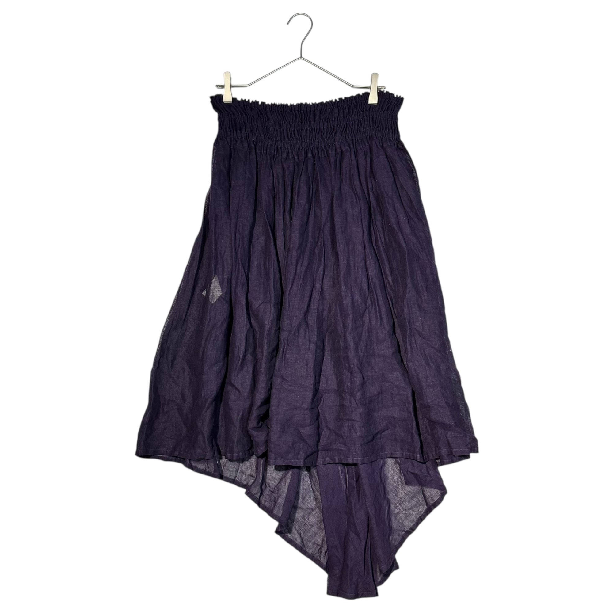 Y's Red Label(ワイズレッドレーベル) Linen Gathered Draped Skirt リネン ギャザー ドレープ スカート YD-S63-362 2(M程度) パープル