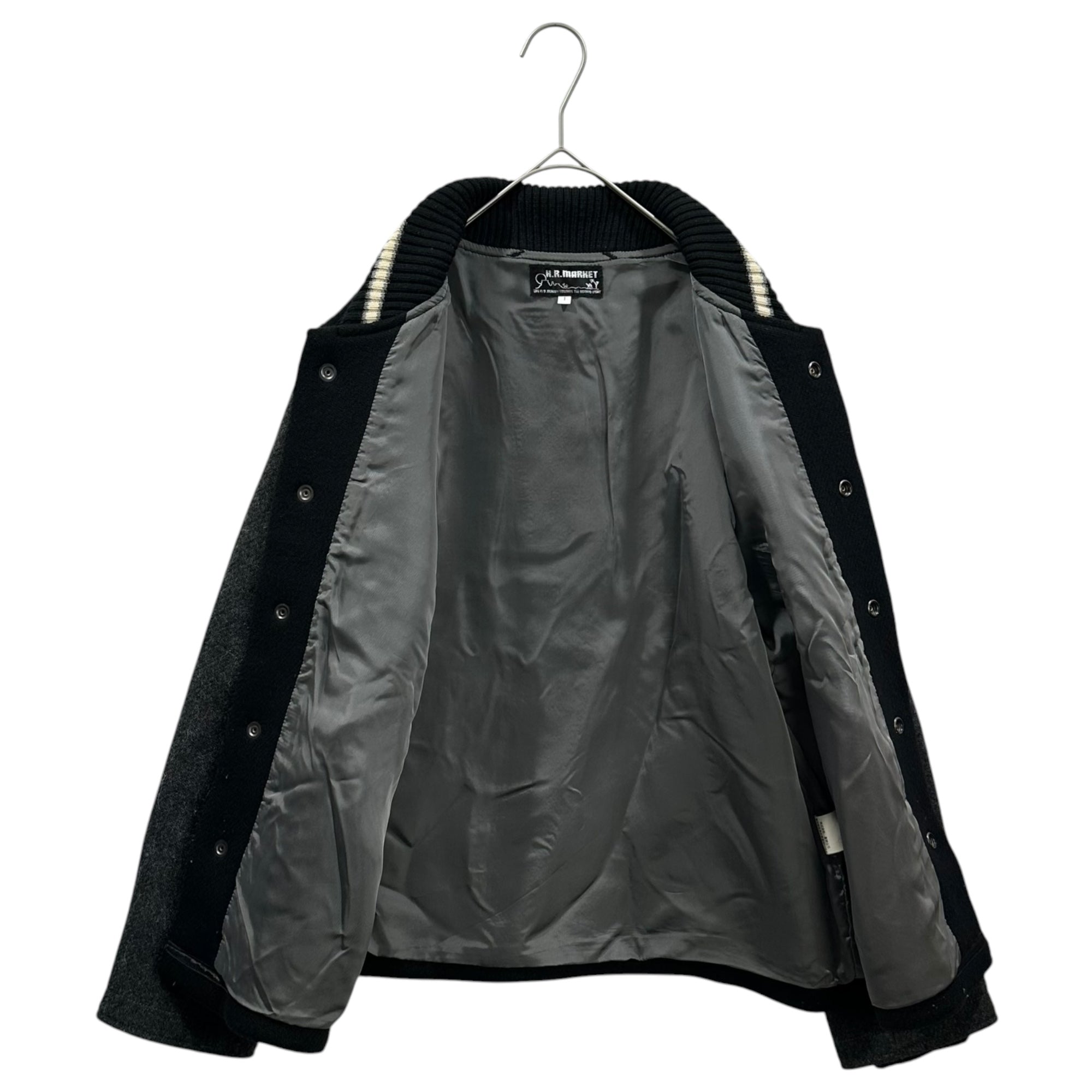 HOLLYWOOD RANCH MARKET(ハリウッドランチマーケット) Melton Wool Pharaoh Jacket メルトン ウール ファラオ ジャケット 1 ブラック×グレー スタジャン