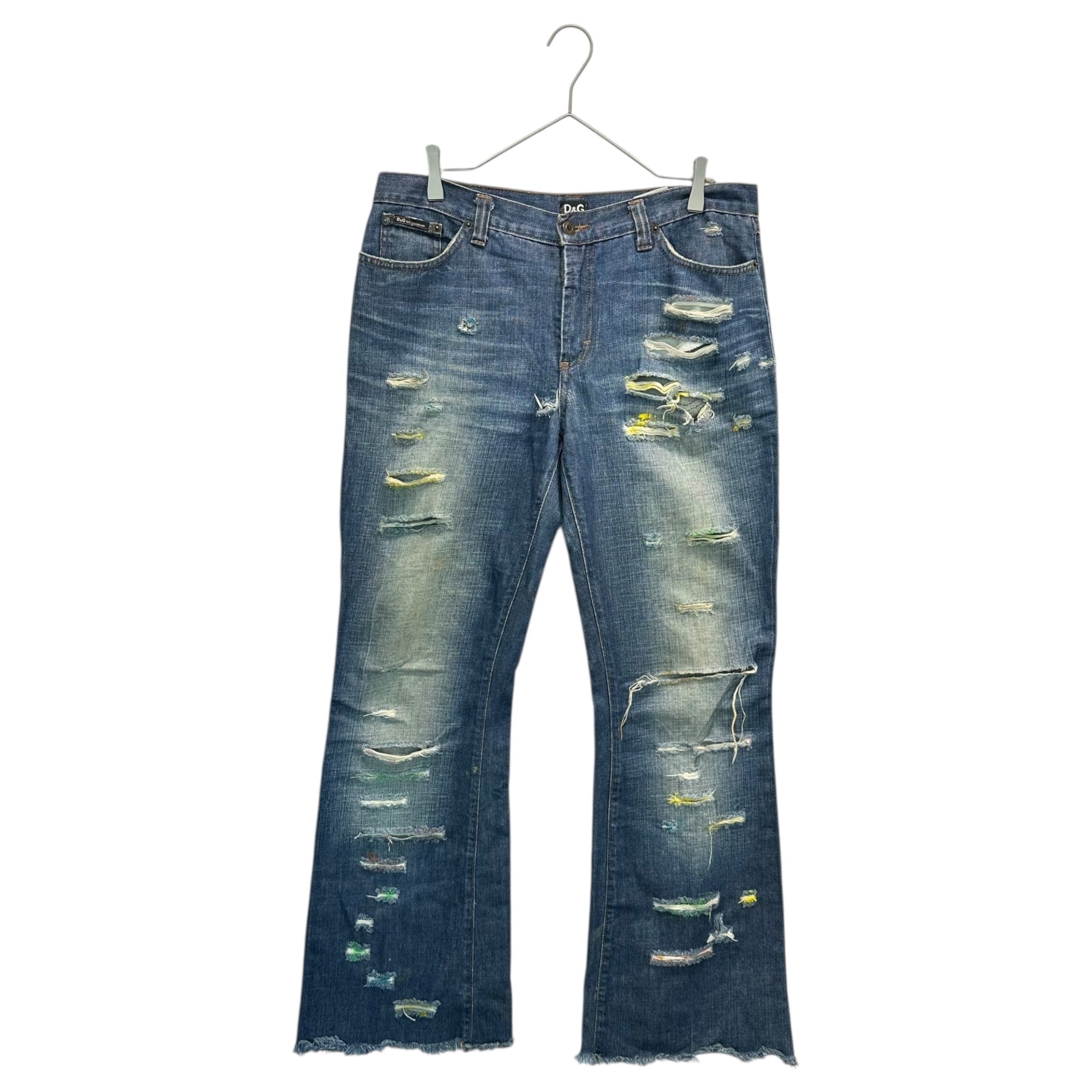 D&G(ディー&ジードルガバドルチェ&ガッバーナ) Distressed Denim Pants  ダメージ加工 デストロイ デニム パンツ  34 インディゴ