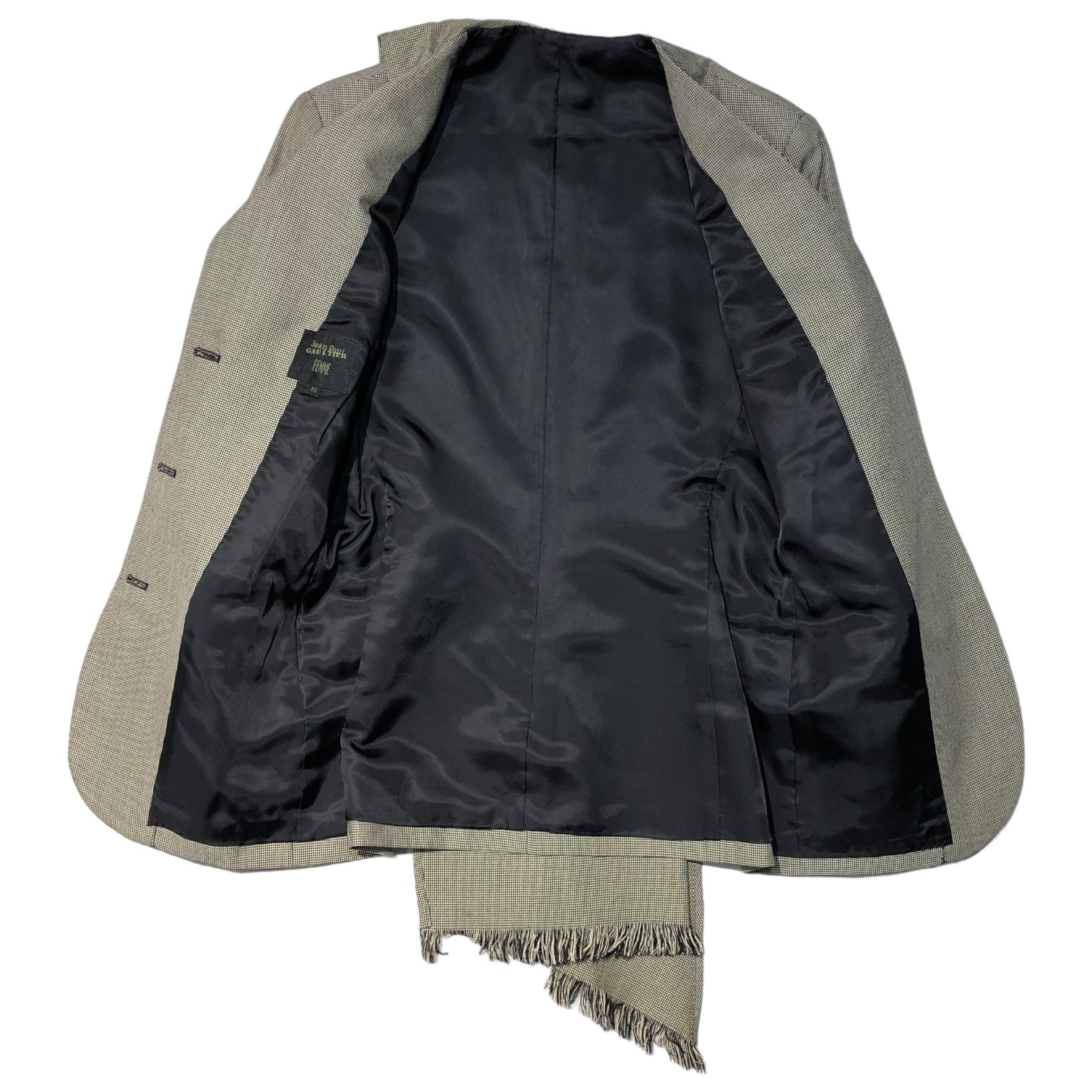 Jean Paul GAULTIER FEMME(ジャンポールゴルチエファム) 90's  3B stole design jacket 3B ストール デザイン ジャケット 40(L程度) グレー テーラード アーカイブ
