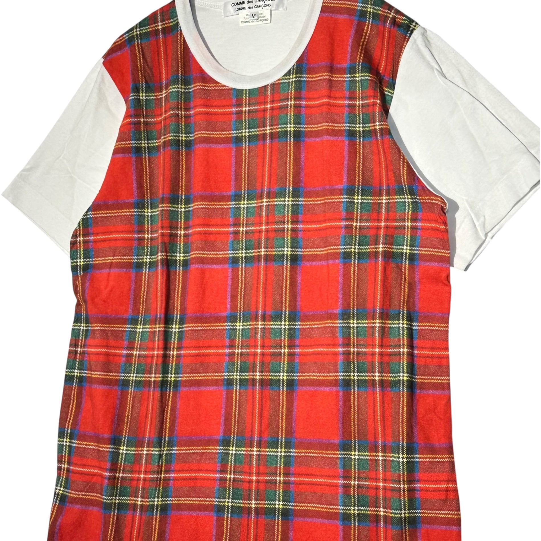 COMME des GARCONS COMME des GARCONS(コムデギャルソンコムデギャルソン) 16AW Tartan Check Print Short-Sleeve Tee タータン チェック プリント 半袖 Tシャツ RR-T024 M ホワイト×レッド AD2016
