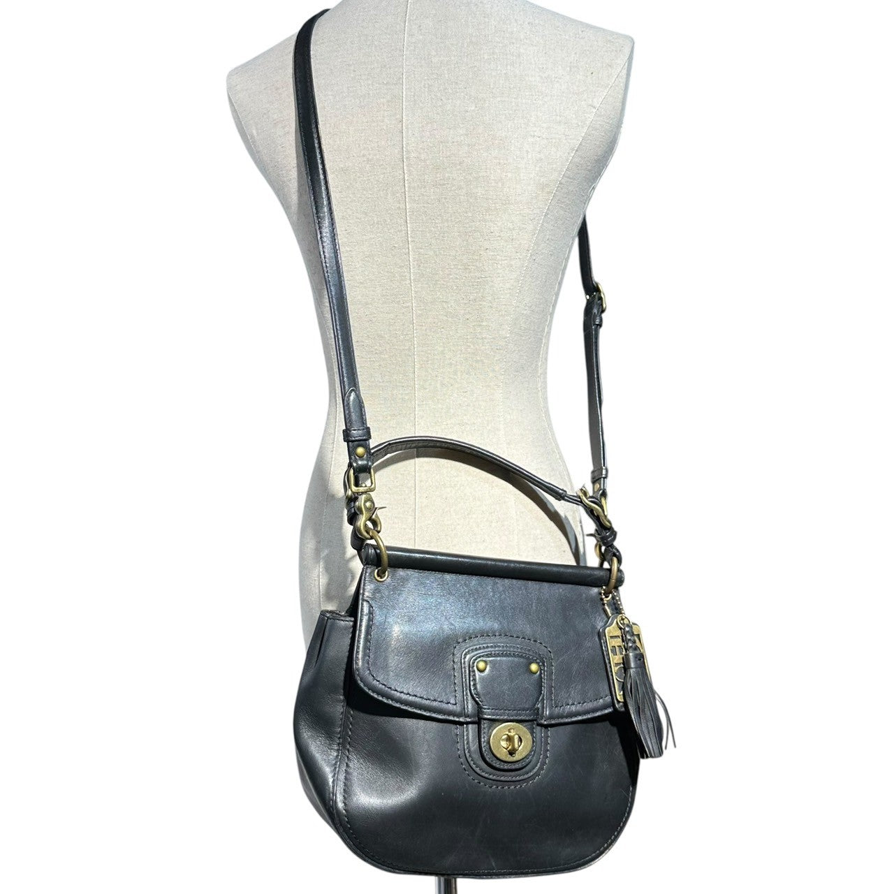 COACH(コーチ) New Willis Turnlock ニューウィリス ターンロック 2WAY ショルダー バッグ 19132 ブラック オールド OLD