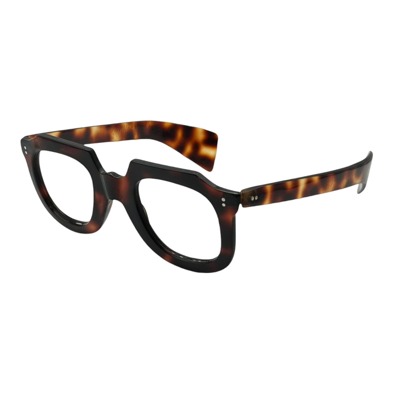 FRENCH VINTAGE(フレンチ ヴィンテージ) 40's GARGOYLE Tortoiseshell eyeglass frames 40年代 ガーゴイル 鼈甲 眼鏡 サングラス フレーム ブラウン 芯無し 1940年代 アバンギャルド 稀少