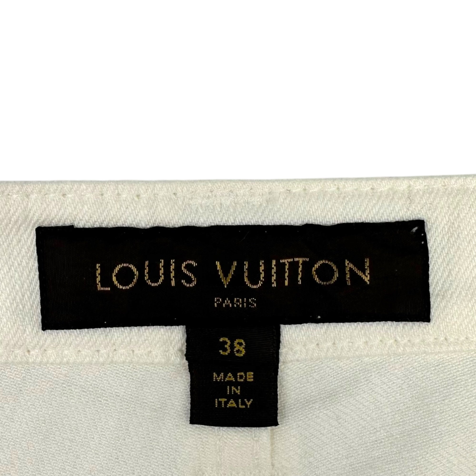 LOUIS VUITTON(ルイヴィトン) Monogram Embroidered White Denim Shorts モノグラム 刺繍 ホワイト デニム ショーツ PW091W WOPA03CKJ 38 ホワイト ショート ハーフ パンツ