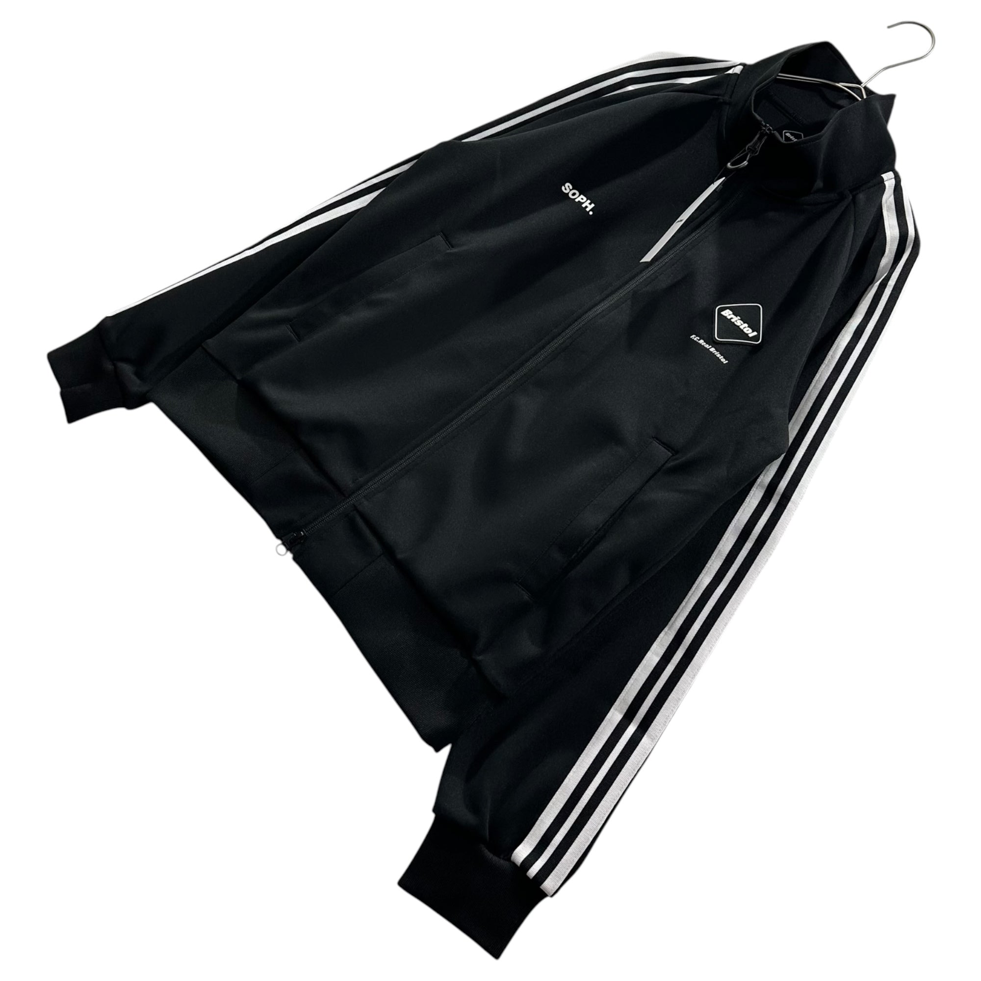 F.C.Real Bristol FCRB(エフシーレアルブリストル) 2024SS TRAINING TRACK JACKET トレーニング トラック ジャケット FCRB-240012 S ブラック×ホワイト 参考定価26,400円＋税