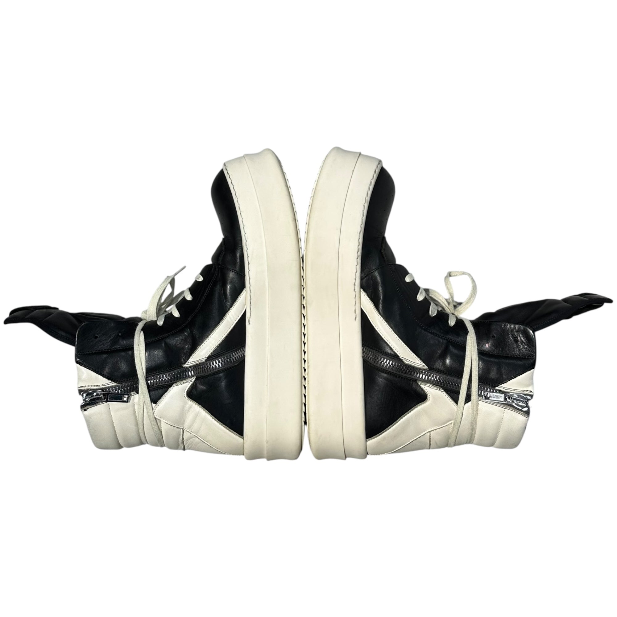 Rick Owens(リックオウエンス) SIDE ZIP HI CUT SNEAKER サイドジップ ハイカット スニーカー 54060 44(28.0cm程度) ブラック×ホワイト