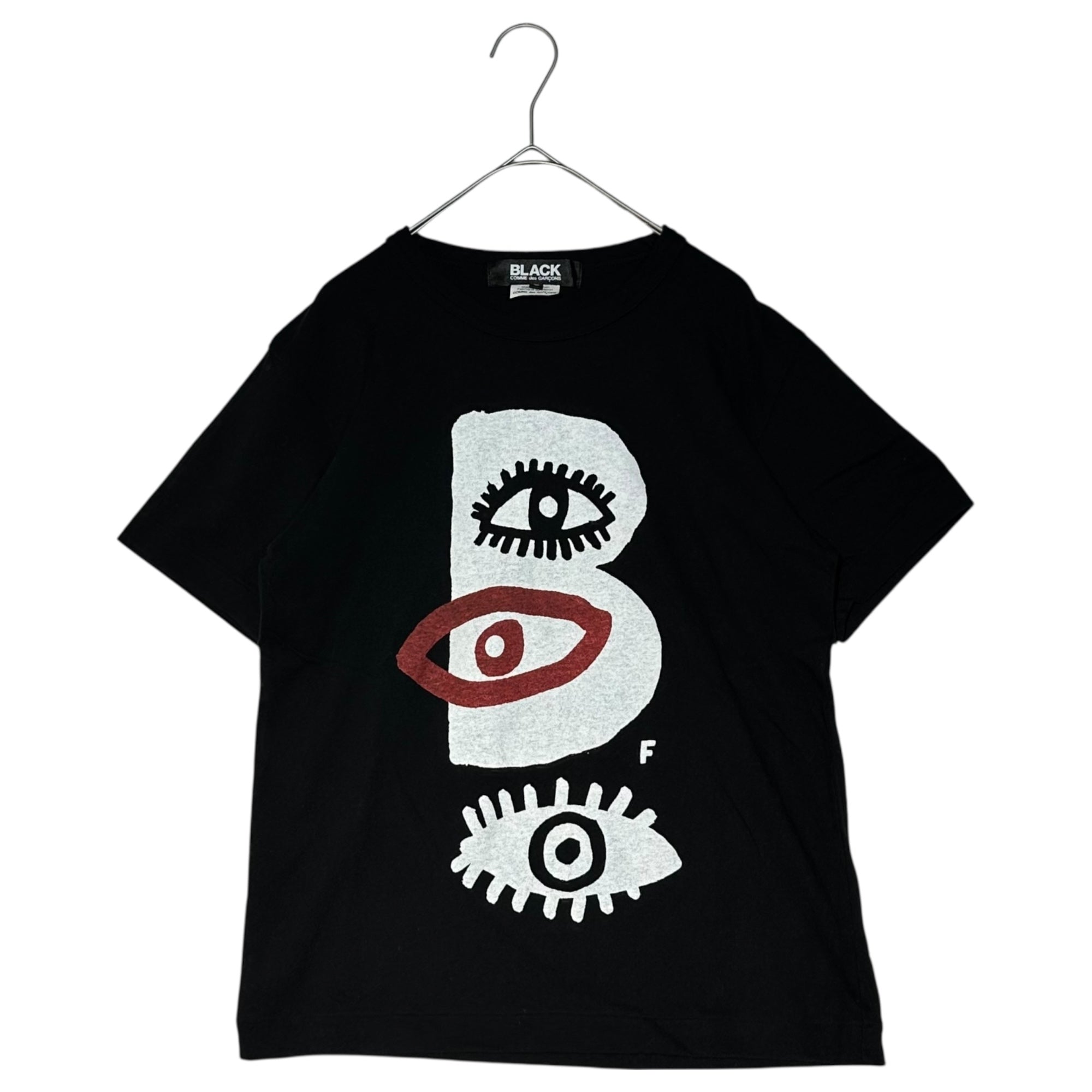 BLACK COMME des GARCONS(ブラックコムデギャルソン) 15AW 3-piece set of eye-catching printed crew neck T-shirts ３連 目玉 プリント クルーネック Tシャツ 1P-T001 S ブラック AD2015