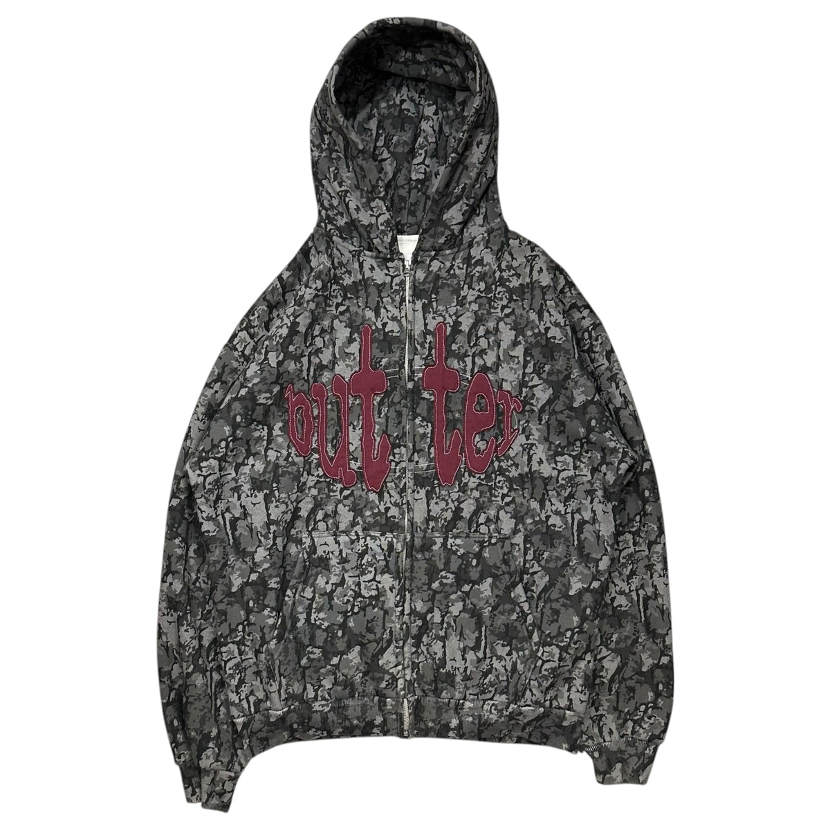 Butter Goods(バターグッズ) Frenzy Zip-Thru Hood - Grey Camo カモ ジップ パーカー L グレー