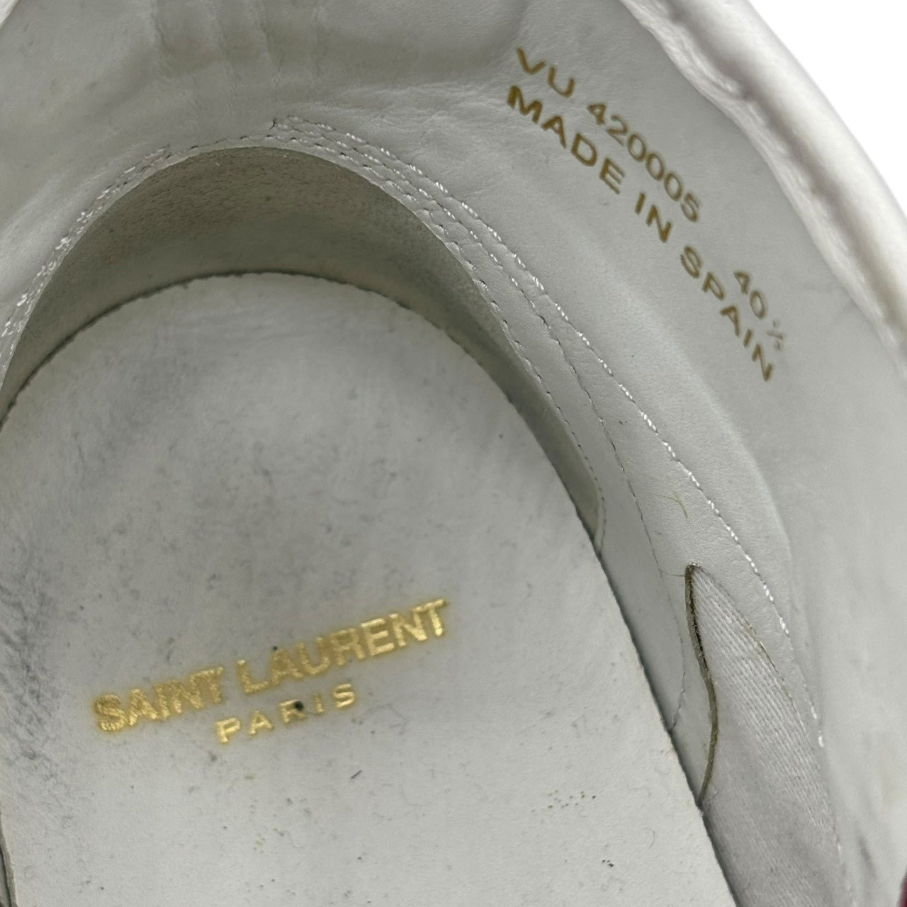 Saint Laurent(サンローラン) 16SS By Hedi Slimane Studded Leather High-Top Sneakers エディ期 スタッズ レザー ハイカット スニーカー VU420005 40 1/2(26cm程度) ホワイト 汚れ加工