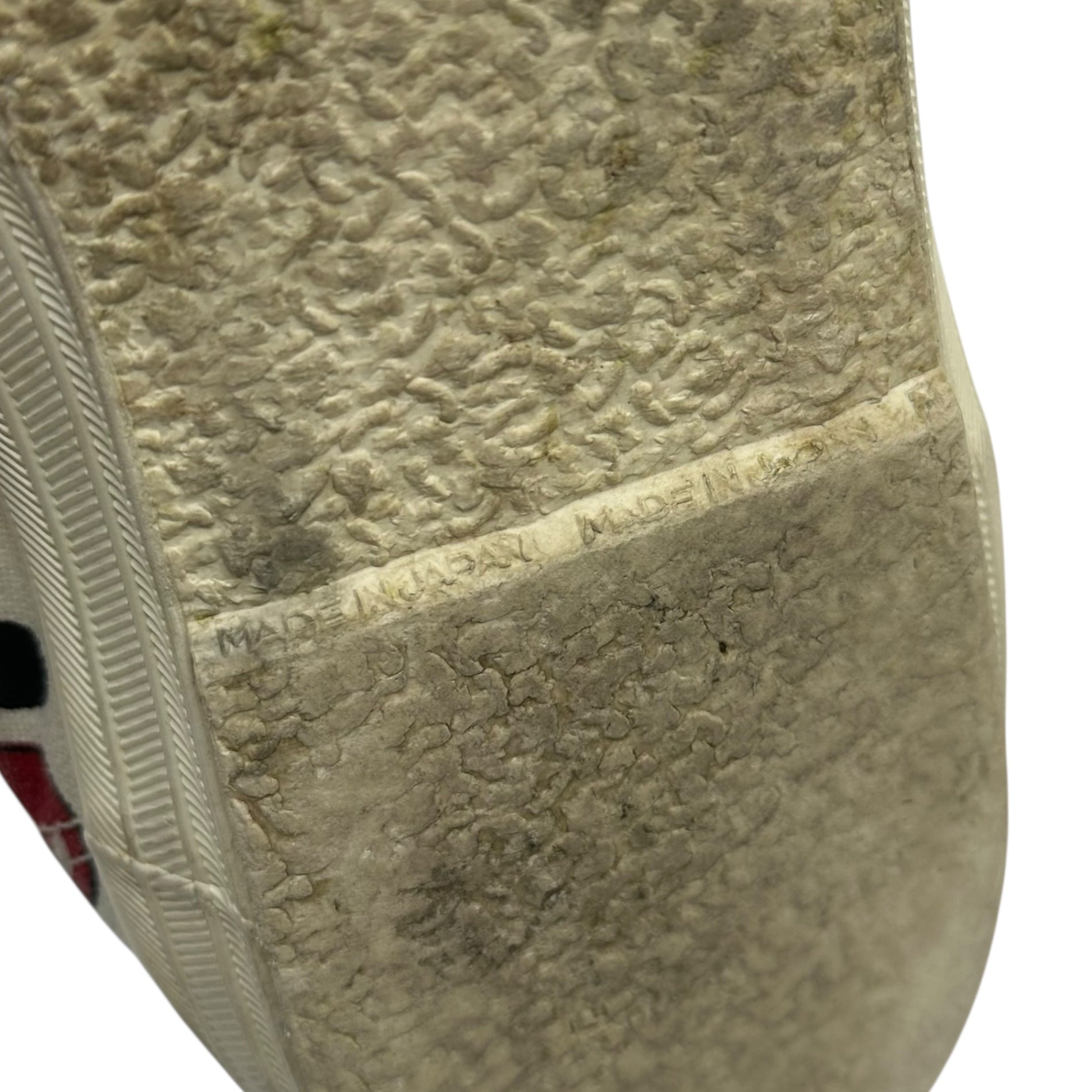 COMME des GARCONS HOMME PLUS(コムデギャルソンオムプリュス) 06SS Rolling Stones Lips & Tongue Print Slip-Ons ローリング ストーンズ リップ＆タン ドット プリント スリッポン JQ20A1 27.0cm アイボリー×レッド スニーカー コラボ