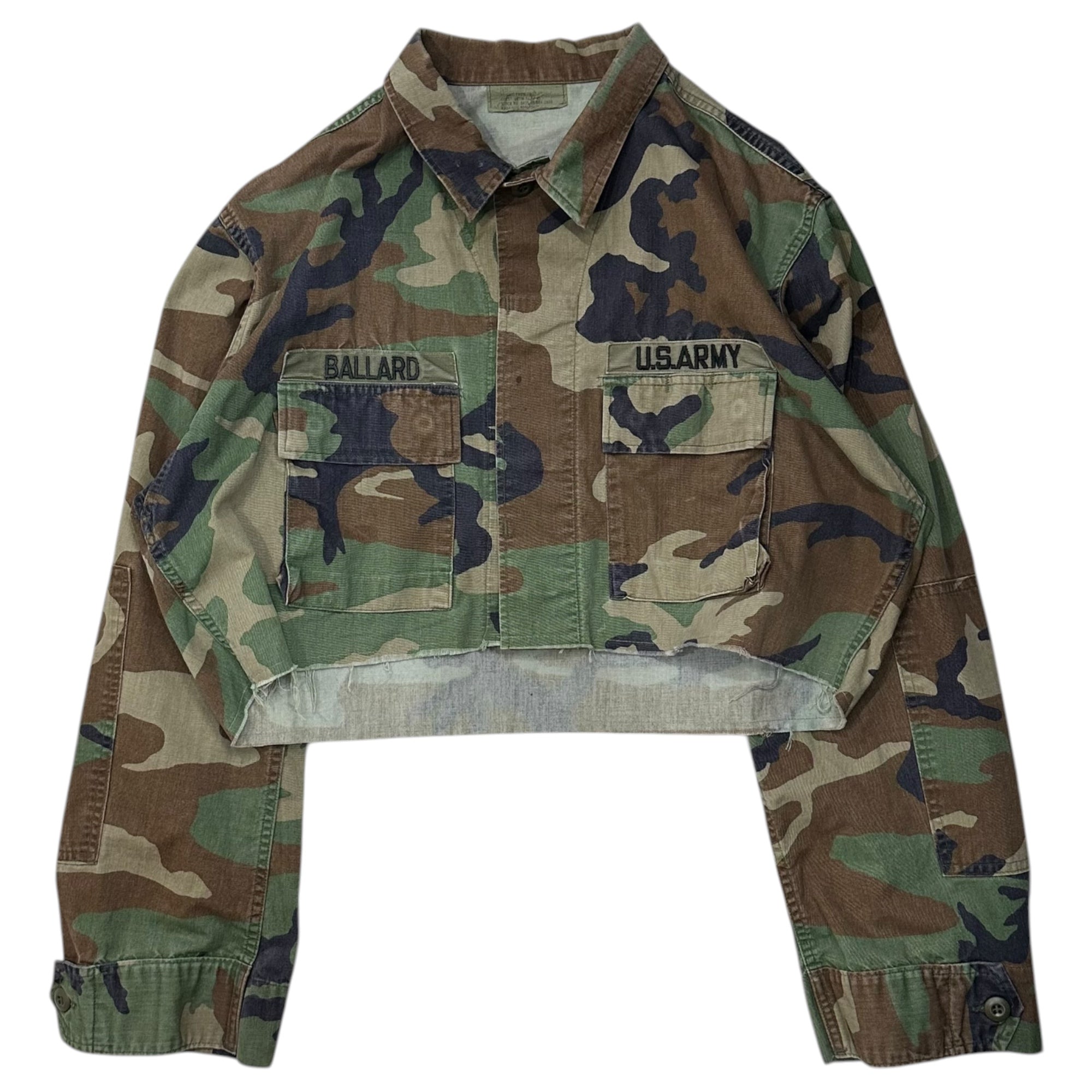 VINTAGE REMAKE(ヴィンテージリメイク) Short-Length Remake BDU Shirt ショートレングス リメイク シャツ アメリカ軍 8415-01-084-1650 LARGE LONG カーキ