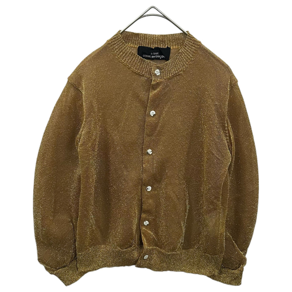tricot COMME des GARCONS(トリココムデギャルソン) 2002SS Sequined Poly-Nylon Sheer Cardigan ラメ ポリ ナイロン シアー カーディガン TE-N008 FREE ゴールド AD2001 00s アーカイブ