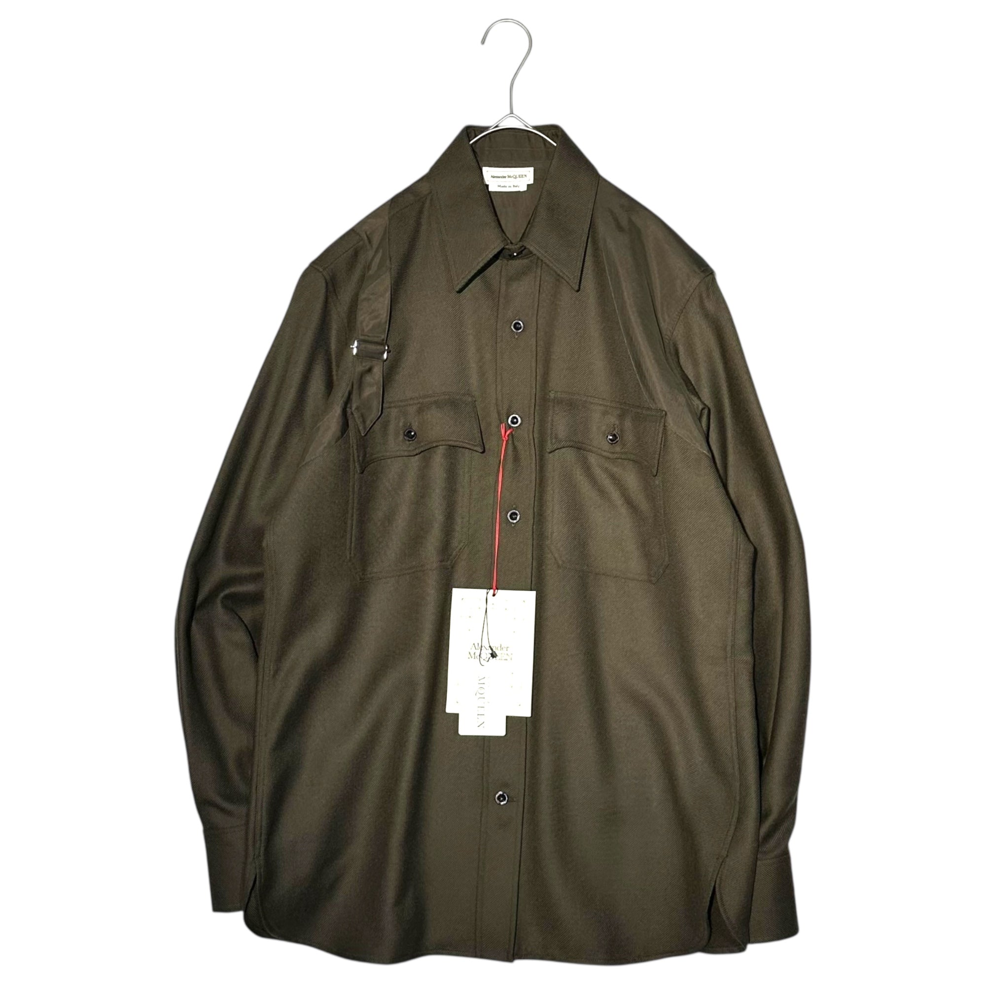 ALEXANDER MCQUEEN(アレキサンダーマックイーン) Wool Harness Shirt ウール ハーネス シャツ 15 165(S程度) カーキ