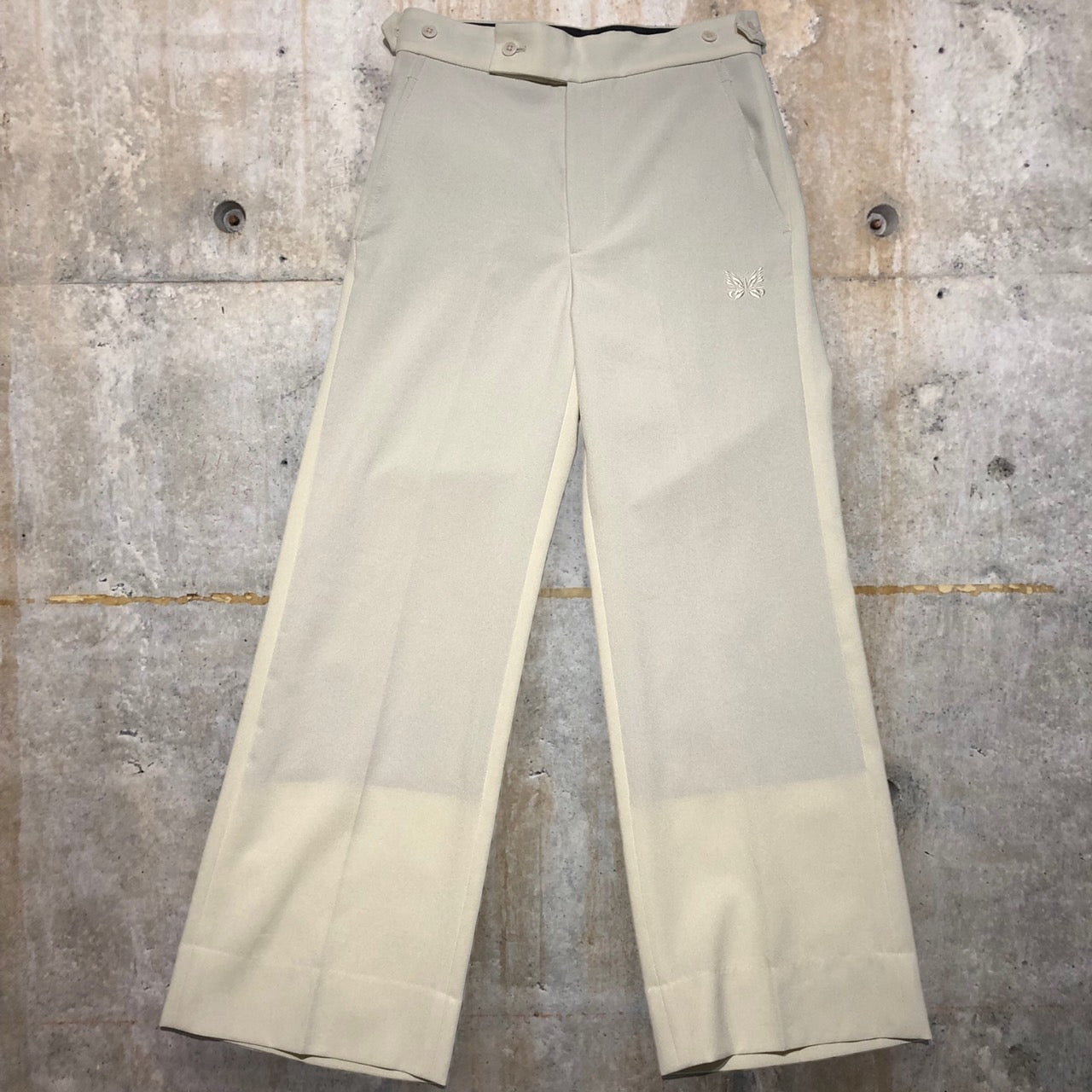 Needles(ニードルズ) Side Tab Trouser/ピヨン刺繍スラックスパンツ KP331 XS ホワイト STUDIOUS別注