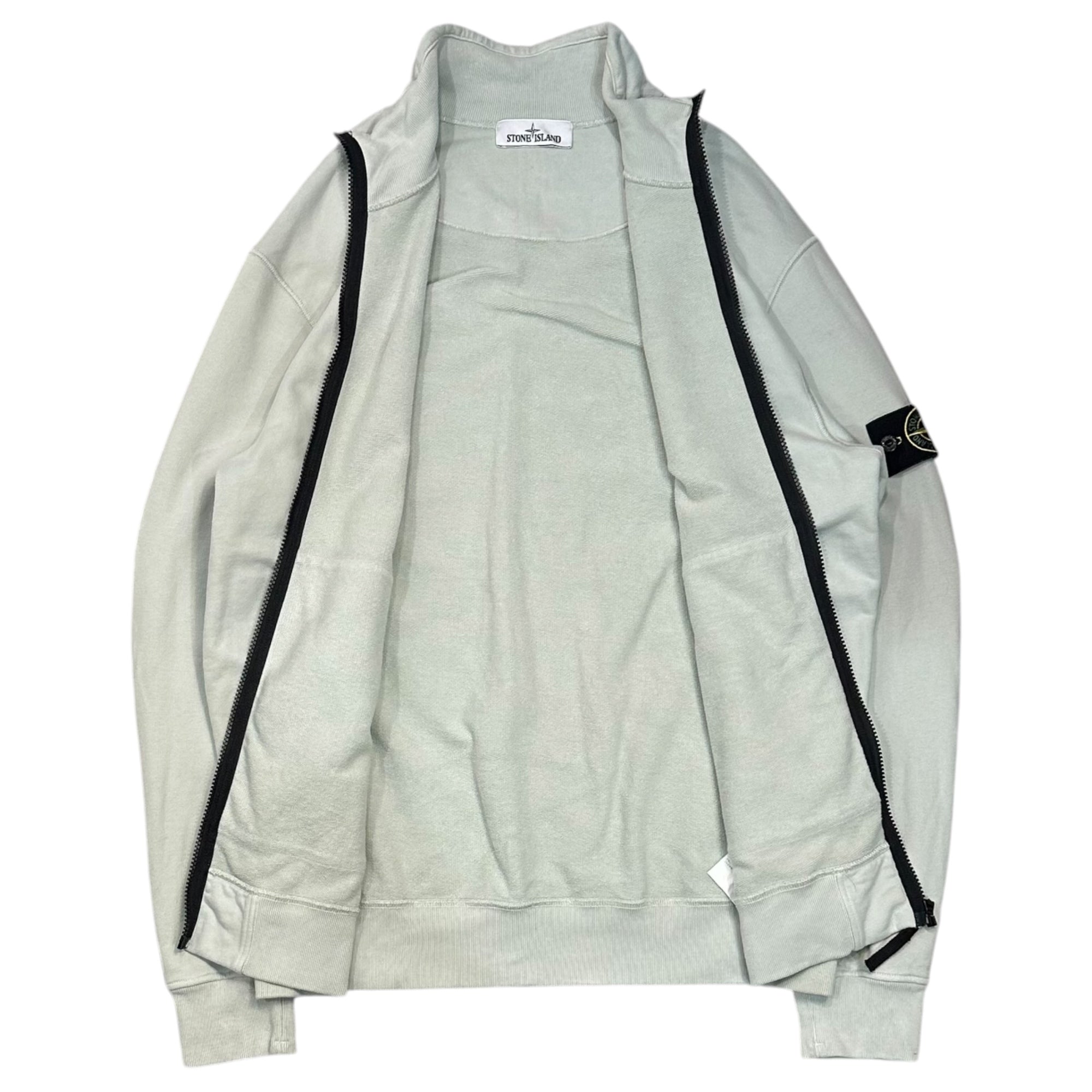 STONE ISLAND(ストーンアイランド) 2022AW COTTON FLEECE GARMENT DYED FULL ZIP SWEATSHIRT コットンプリース ガーメントダイ フルジップ スウェット シャツ 771564320 XL ライトグレー ジャケット