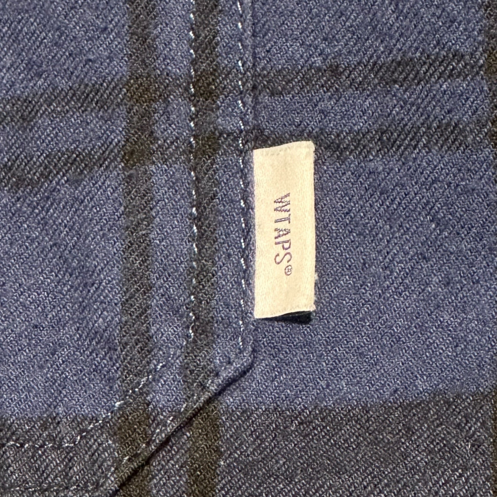 WTAPS(ダブルタップス) 22AW Deck LS Cotton. Flannel. Textile. Crst "Green" フランネル チェック シャツ 222TQDT-SHM01 03 ネイビー×グレー