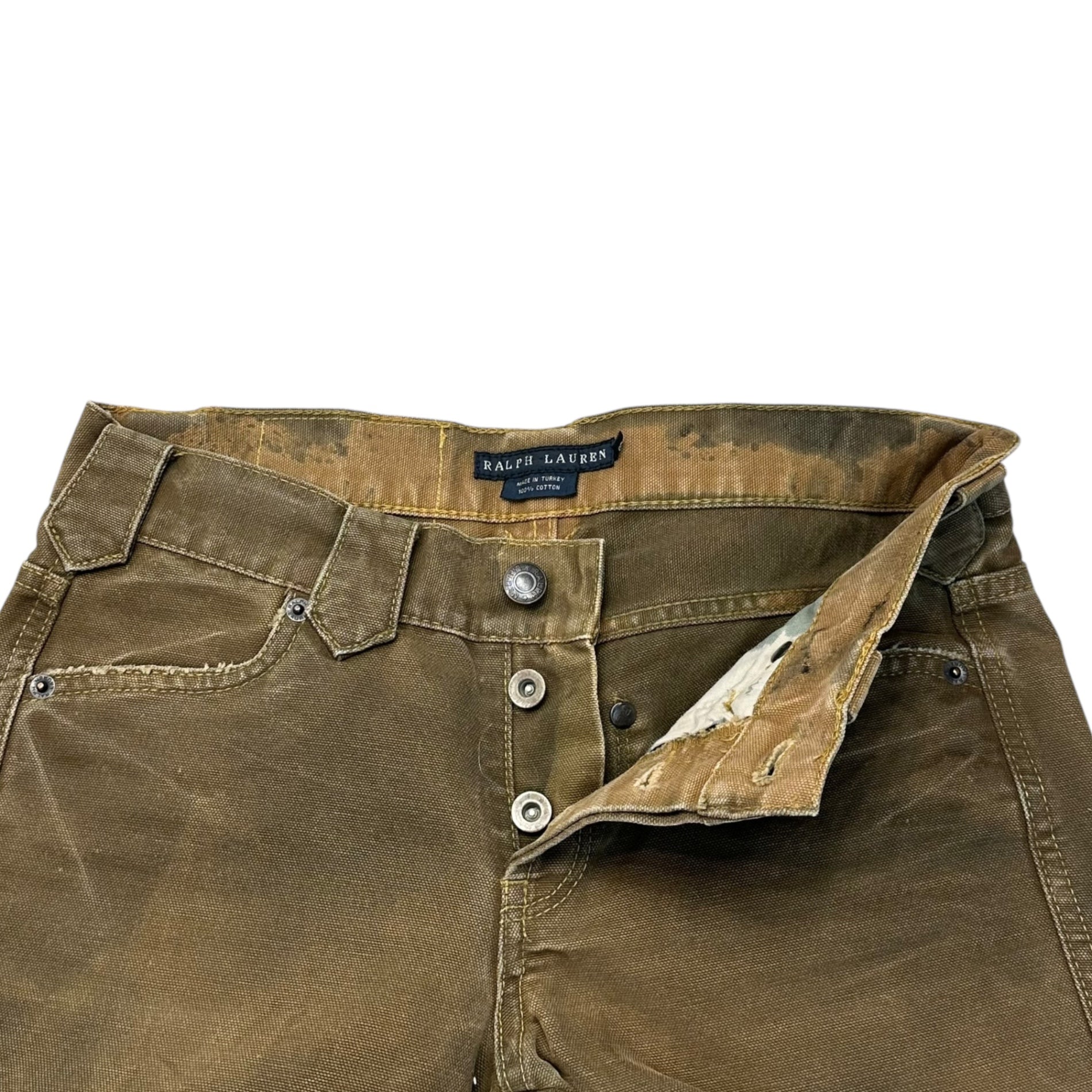 RALPH LAUREN(ラルフローレン) Vintage-Finish Western Stitch Bootcut Pants ヴィンテージ加工 ウエスタン ステッチ ブーツカット パンツ PRRLHM2408 9(M程度) カーキ