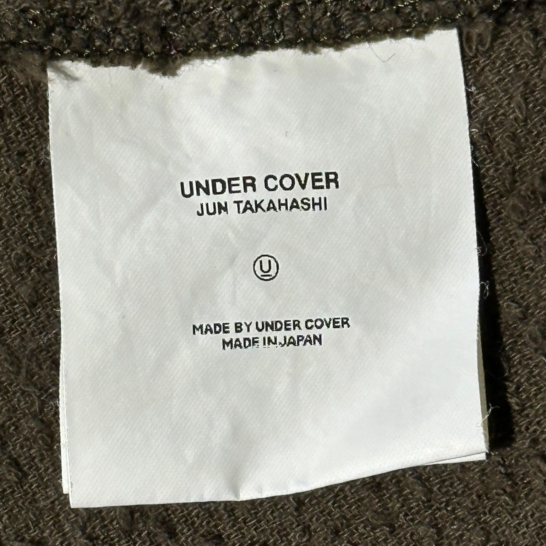 UNDERCOVER(アンダーカバー) 01SS Mesh cut-out pile fabric oversized S/S shirt メッシュ 切替 パイル地 オーバーサイズ 半袖シャツ Z233 M カーキ CHAOTIC DISCORD カオティック ディスコード