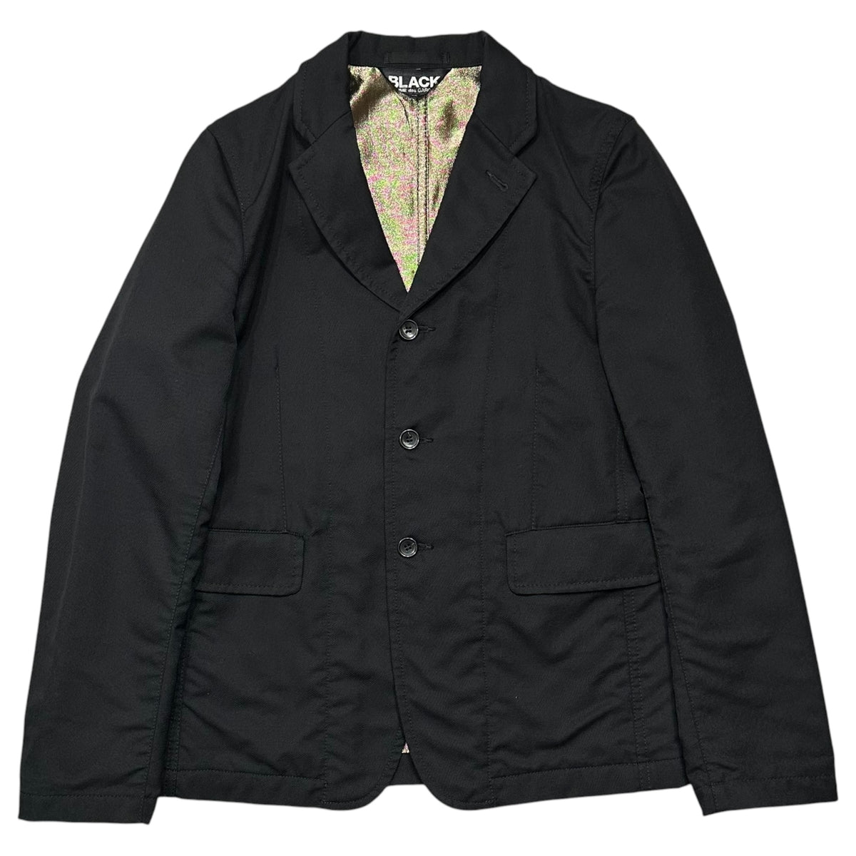 BLACK COMME des GARCONS(ブラックコムデギャルソン) 2015AW Gold-Lined 3B Wool Jacket ゴールド ライニング 3B ウール ジャケット 1P-J010 M ブラック×ゴールド AD2015 テーラード