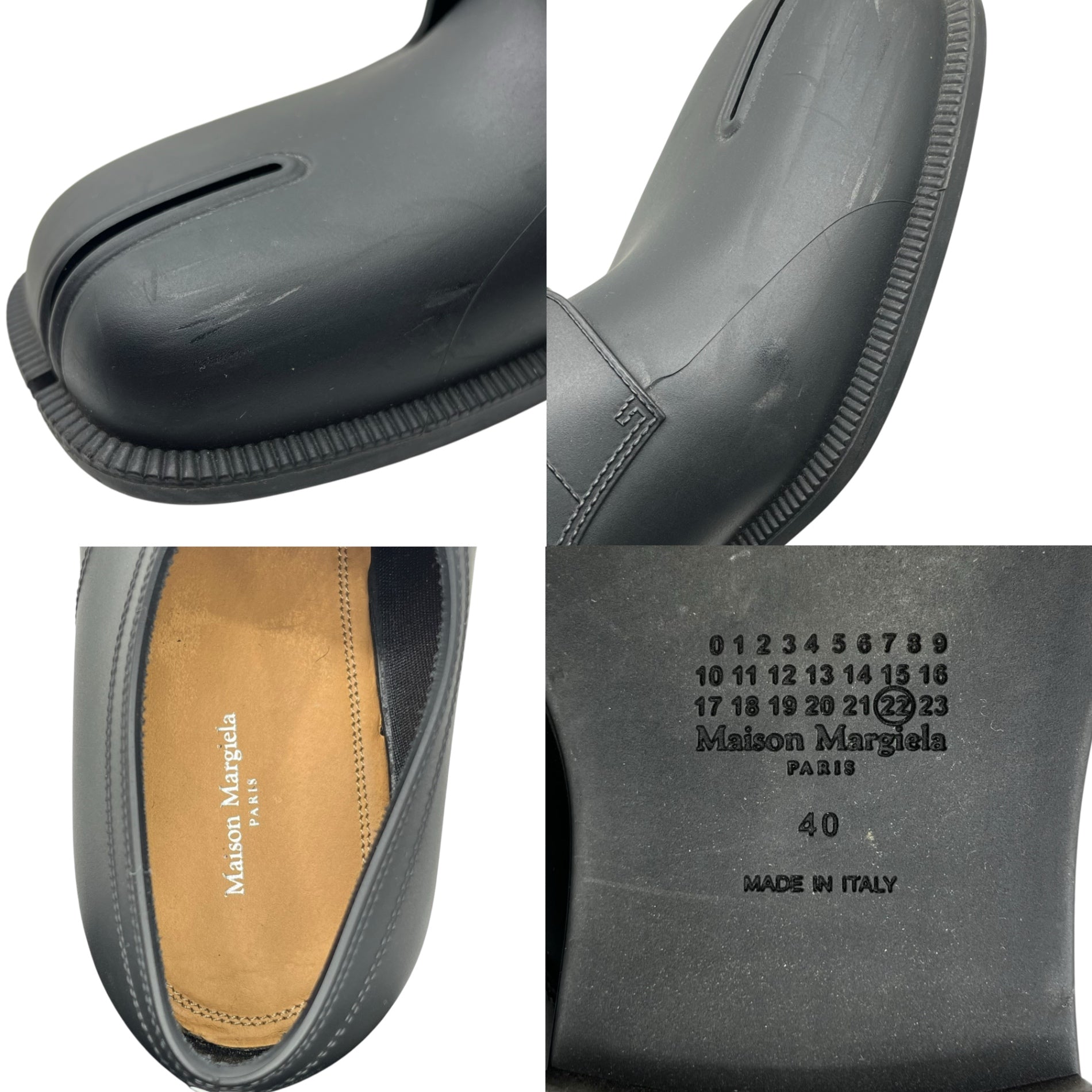 MAISON MARGIELA(メゾンマルジェラ) TABI Rubber dress shoes 足袋 ラバー ドレス シューズ S58WQ0125 40(26cm程度) ブラック ローカット タビ