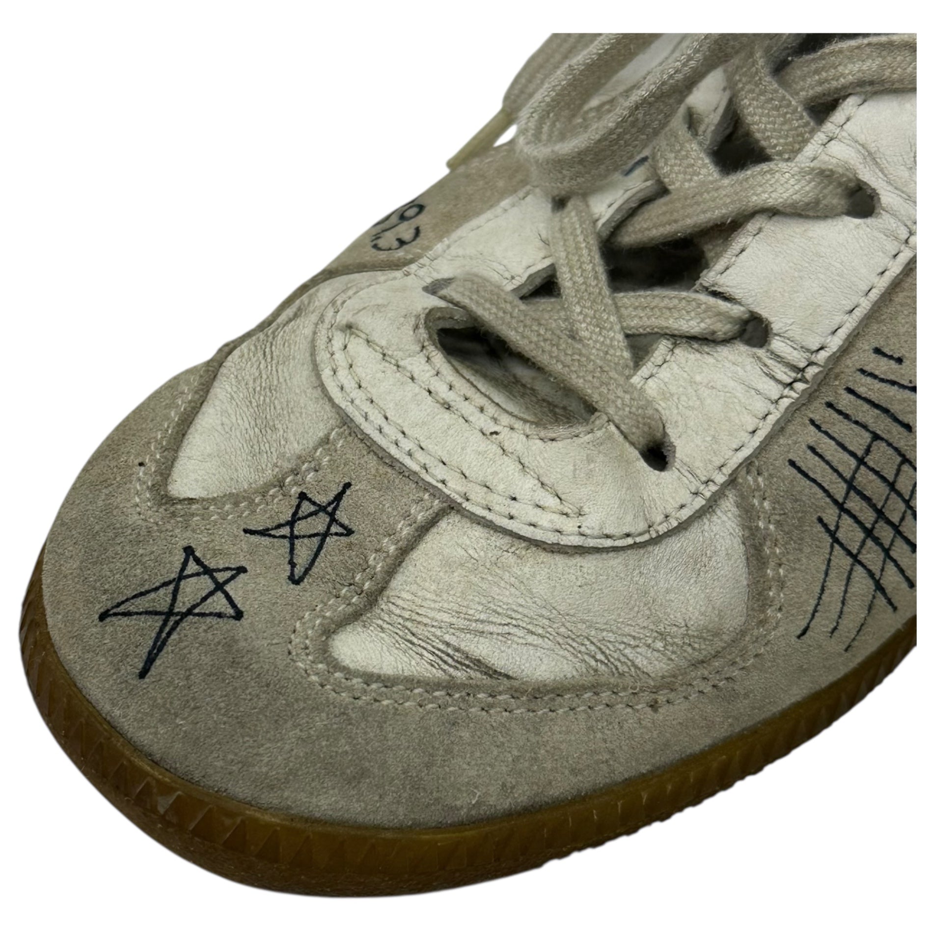 Maison Martin Margiela(メゾン マルタンマルジェラ) 2006SS Graffiti German Trainer 落書き ジャーマン トレーナー 41(26cm~26.5cm程度) ホワイト アーカイブ 本人期