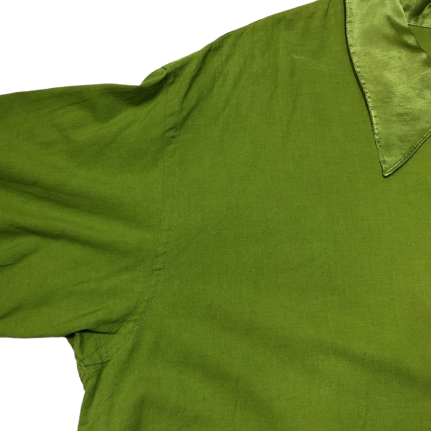 COMME des GARCONS(コムデギャルソン) Vintage Collar Satin Switch Oversize Shirt ヴィンテージ襟サテン切替オーバーサイズシャツ 表記無し(L～XL程度) グリーン