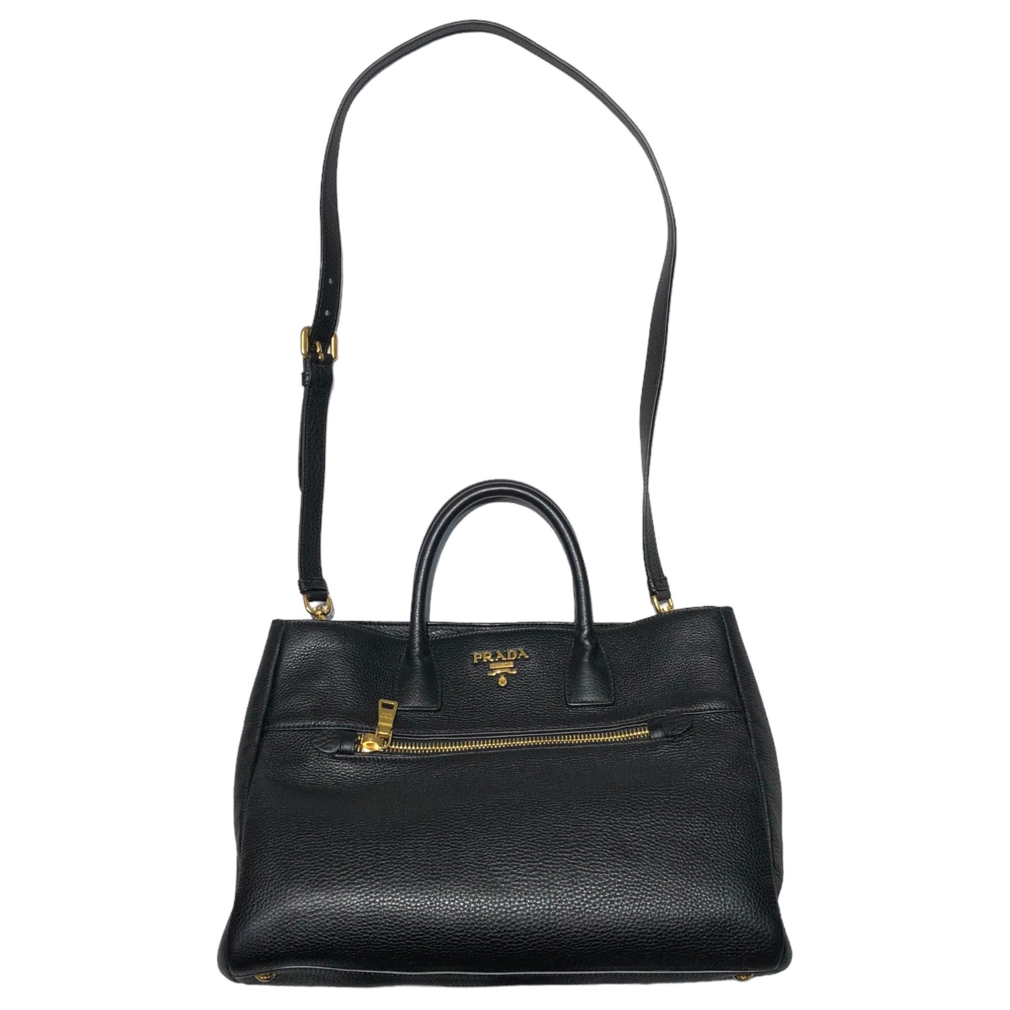 PRADA(プラダ) VIT.DAINO ヴィッテロダイノ 2WAY ショルダー バッグ BN2545 ブラック ハンド ロゴ レザー