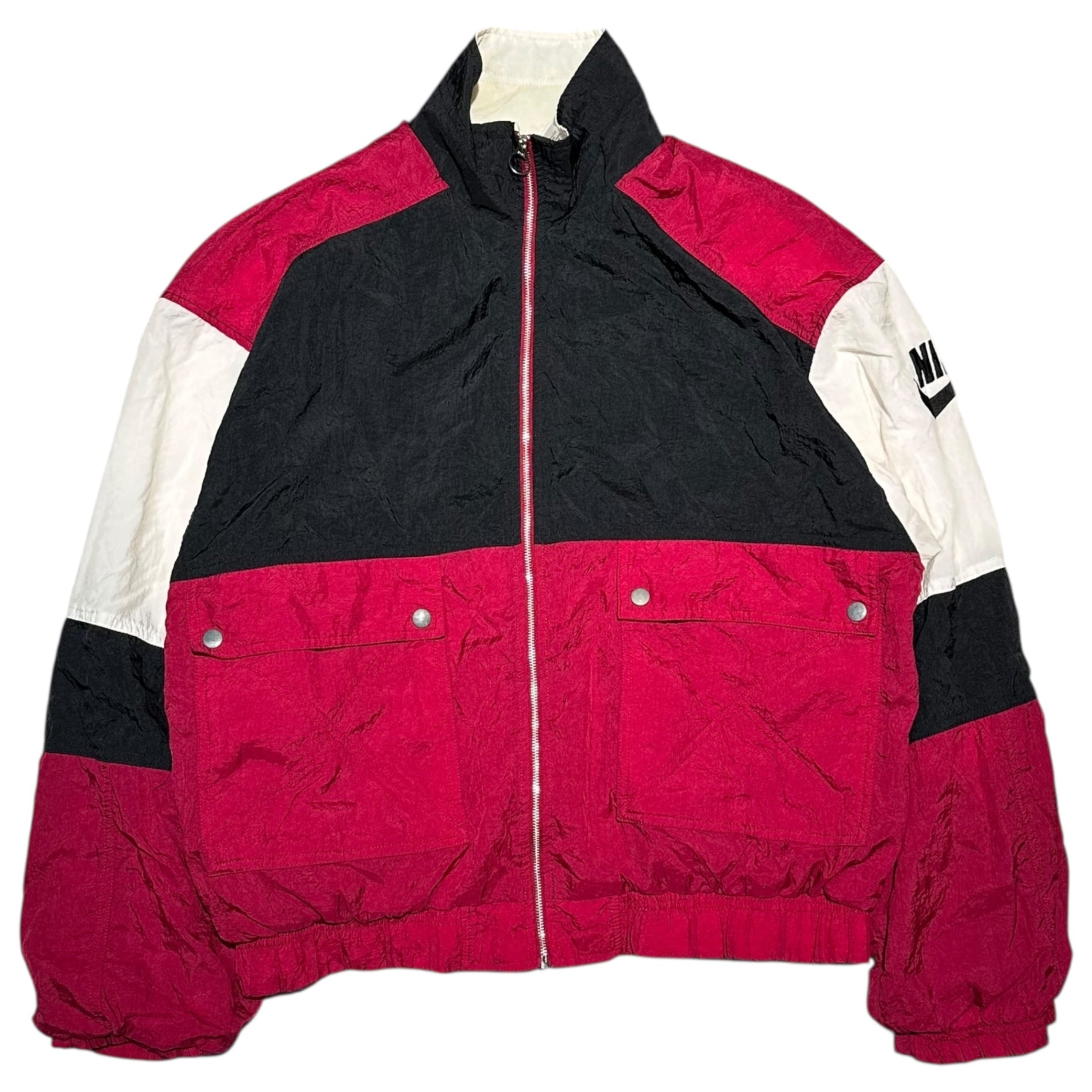 NIKE(ナイキ) 90's Old Zip-Up Blouson 90年代 オールド ジップアップ ブルゾン H4-04-06-GTI L ブラック×ワインレッド×ホワイト