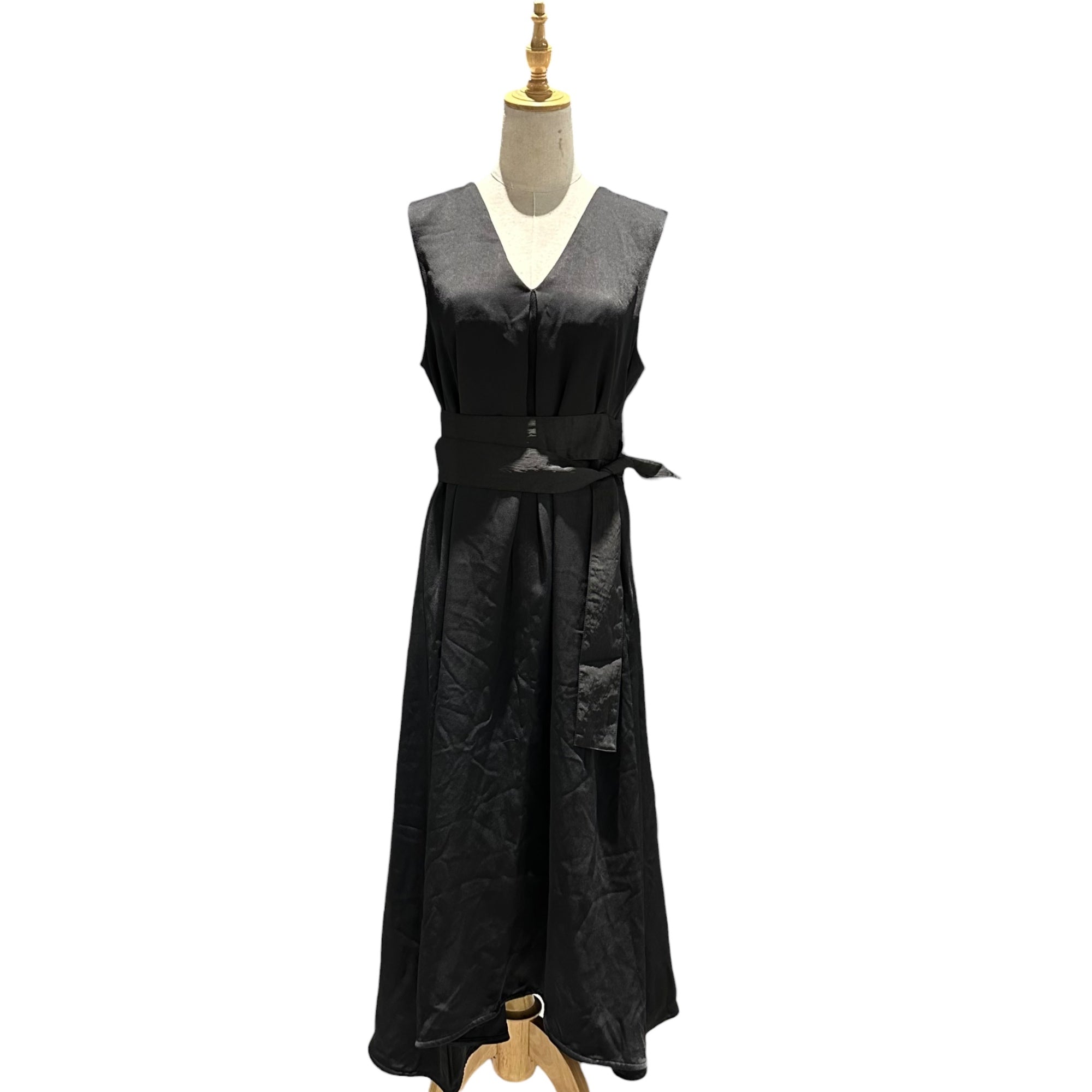 ISSEY MIYAKE(イッセイミヤケ) 1990SS Sleeveless Belted Ribbon Dress ノースリーブ ベルテッド リボン ワンピース JY41350 S ブラック 90's 90年代