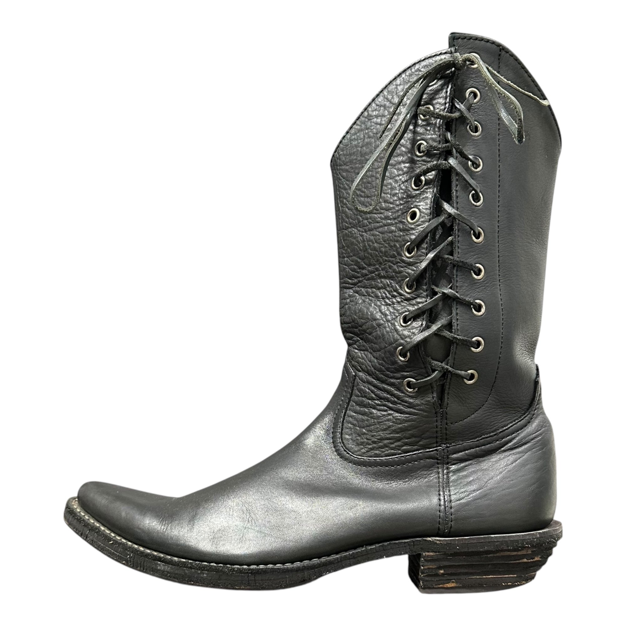 NUMBER (N)INE(ナンバーナイン) 2005SS NIGHT CRAWLER Period Side Lace-Up Pecos Boots  S05-NF005B 8 ブラック 05年 宮下貴裕 本人期