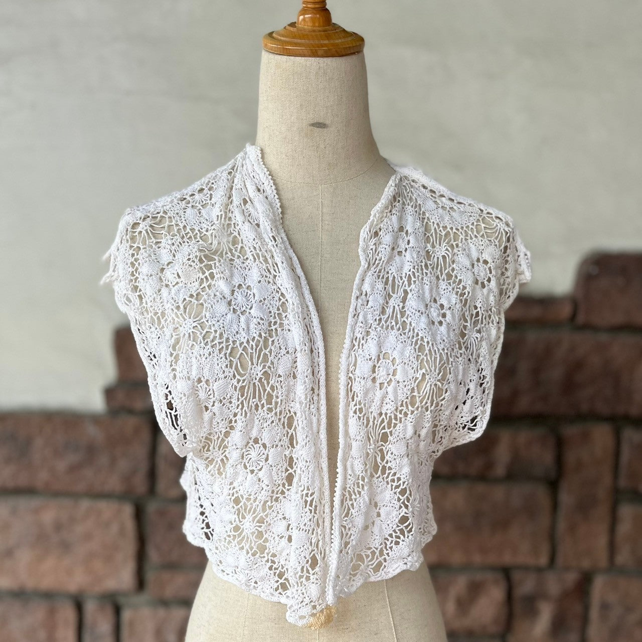 vintage(ヴィンテージ) 40’s~ lace stich short bolero レース編みのショートボレロ カーディガン 表記無し(Mサイズ程度) ホワイト