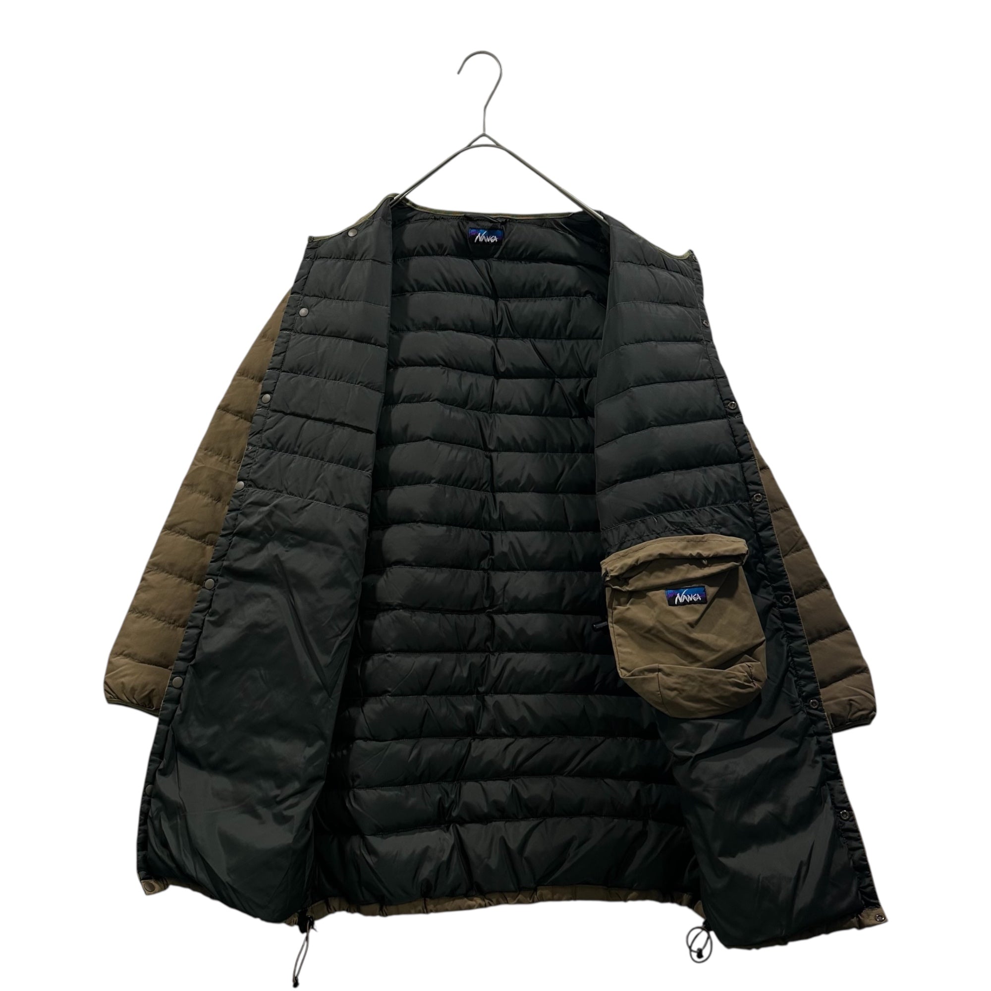 NANGA(ナンガ) Quilted Collarless Down Coat  キルティング ノーカラー ダウン コート  XS ベージュ