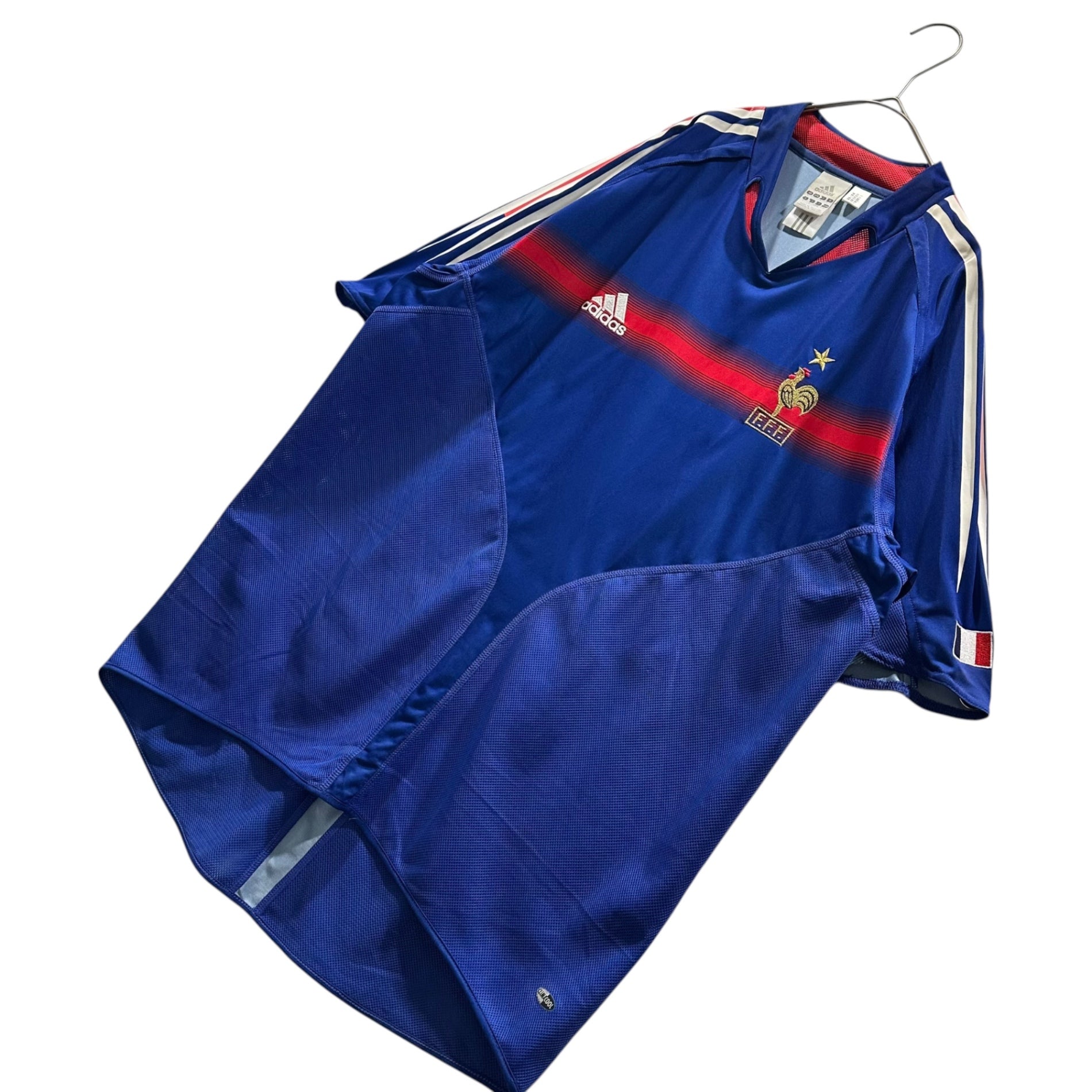 adidas(アディダス) UEFA EURO 2004 Portugal Tournament Model: France National Team Match Jersey ポルトガル大会 使用モデル フランス代表 ゲームシャツ TRI001 331730 2XO ブルー 2004-2005 ヴィンテージ