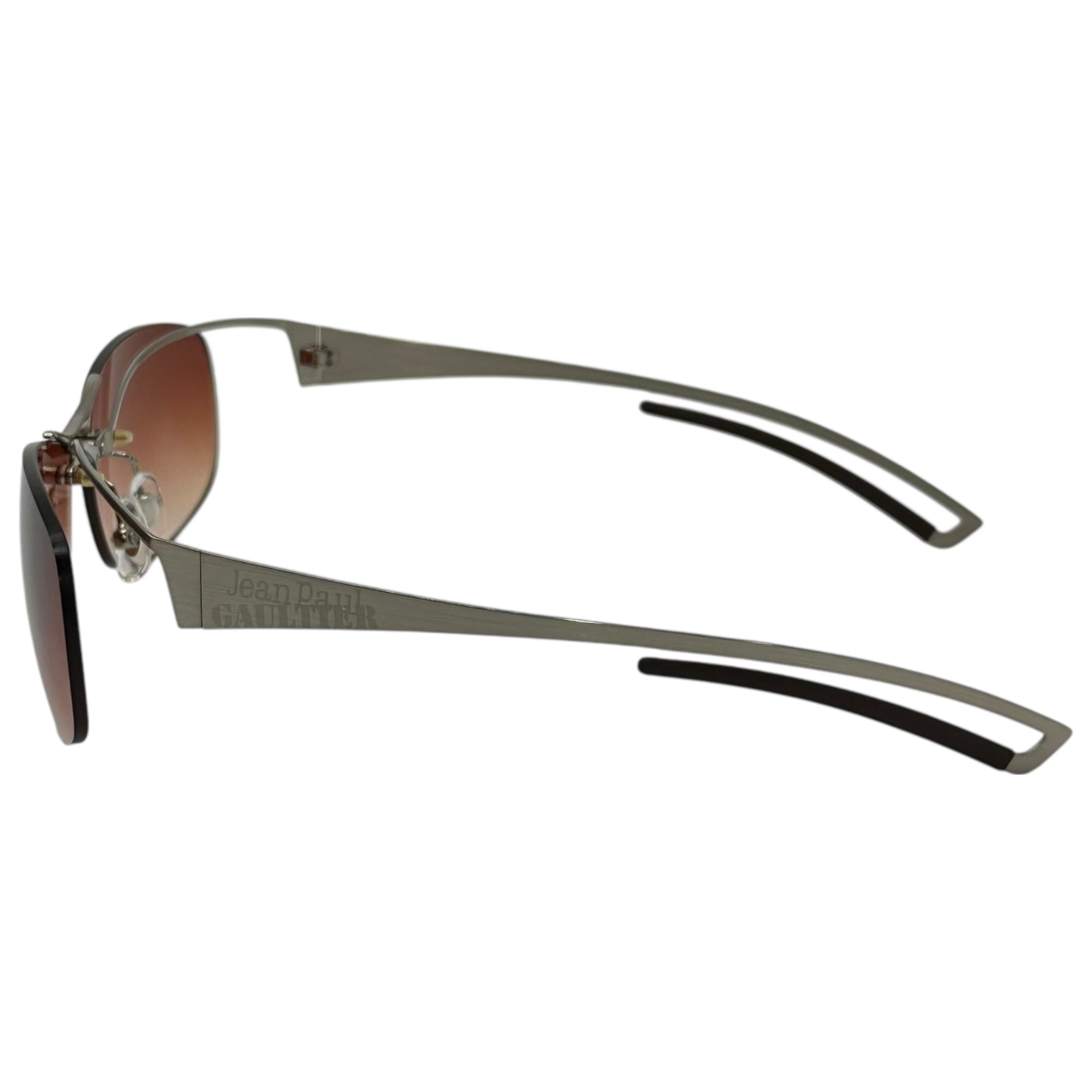 Jean Paul GAULTIER(ジャンポールゴルチエ) 00's Aluminum Design Frame Sunglasses アルミ デザイン フレーム サングラス SJP082J 62□14 シルバー 眼鏡