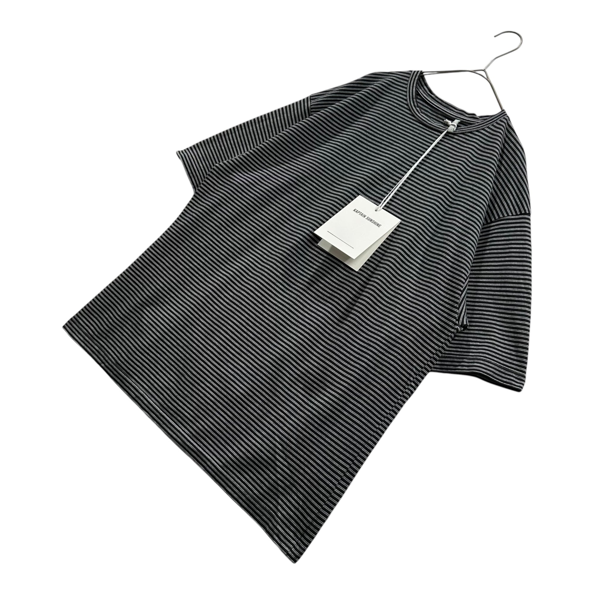 KAPTAIN SUNSHINE(キャプテンサンシャイン) Hard Twisted Border Jersey S/S Tee ボーダー 半袖 Tシャツ KS23SCS07 38 ブラック