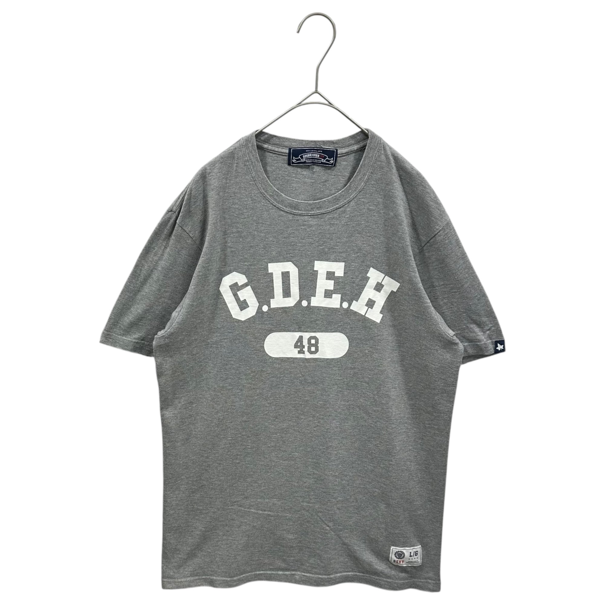 GOODENOUGH IVY(グッドイナフアイビー) College Logo Print S/S T-Shirt カレッジ ロゴ プリント 半袖 Tシャツ L グレー×ホワイト