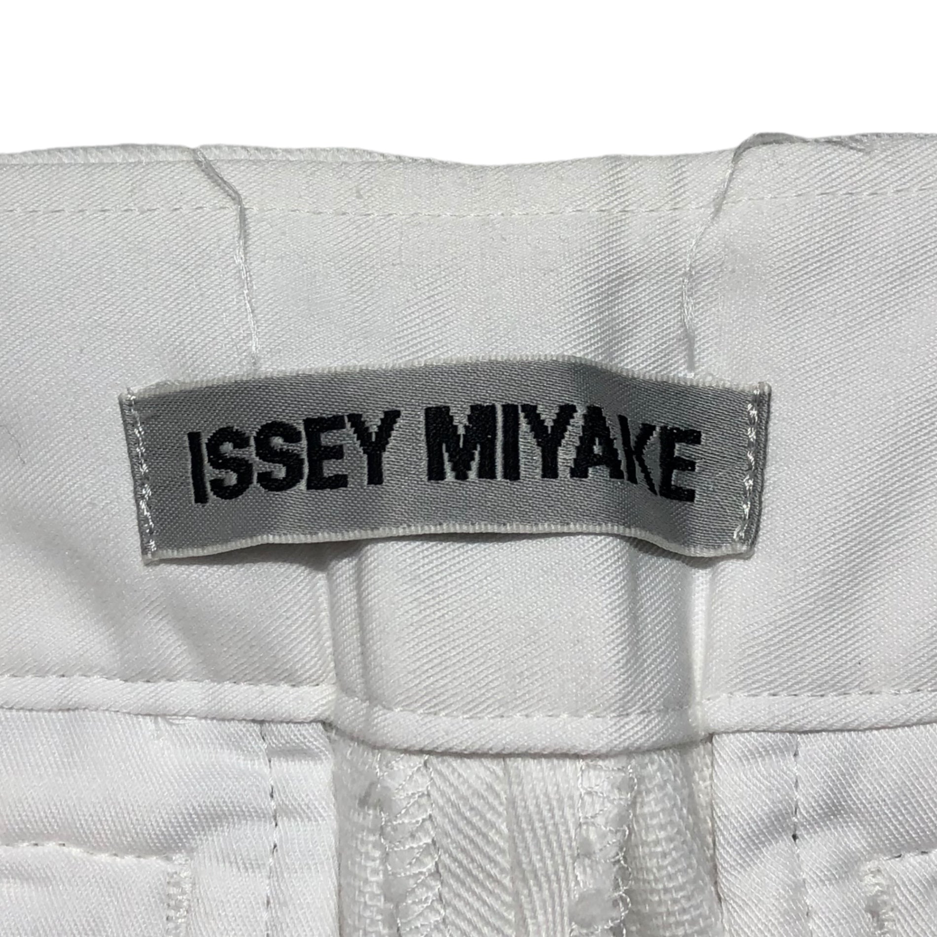 ISSEY MIYAKE(イッセイミヤケ) 93's polish message flare cropped pants/ポーランド語メッセージフレアクロップドパンツ IM31FF049 SIZE 2(M) ホワイト×ブラック