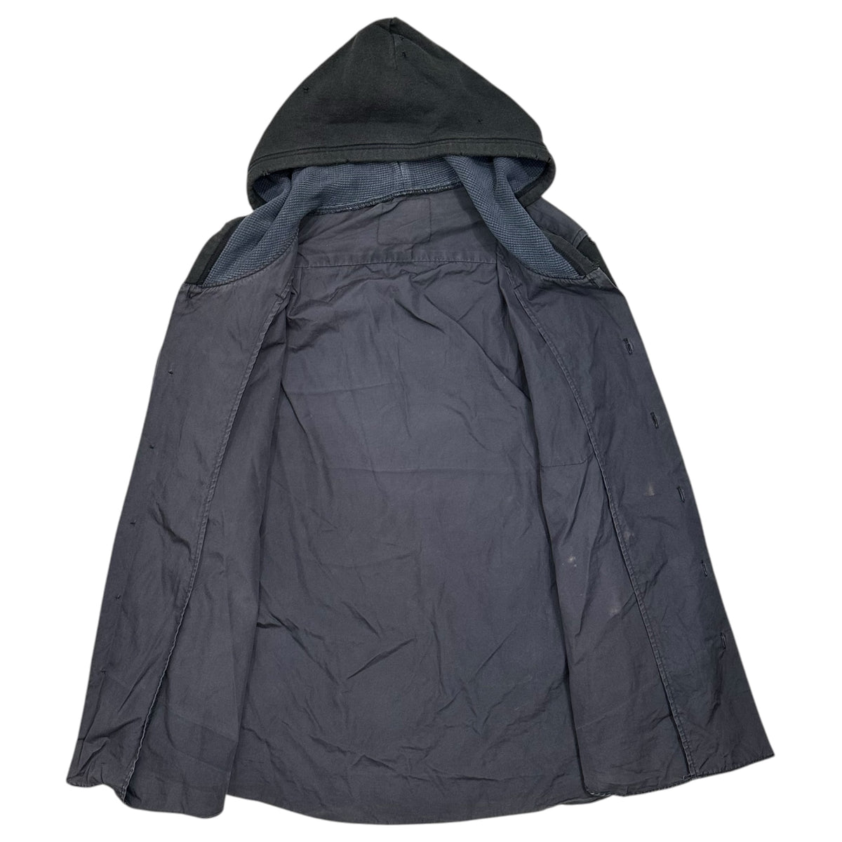 GANRYU(ガンリュウ) 2000's 「BORO」 Hooded Shirt ボロ フーデッド シャツ XS ブラック ガンリュウ 初期 COMME des GARCONS