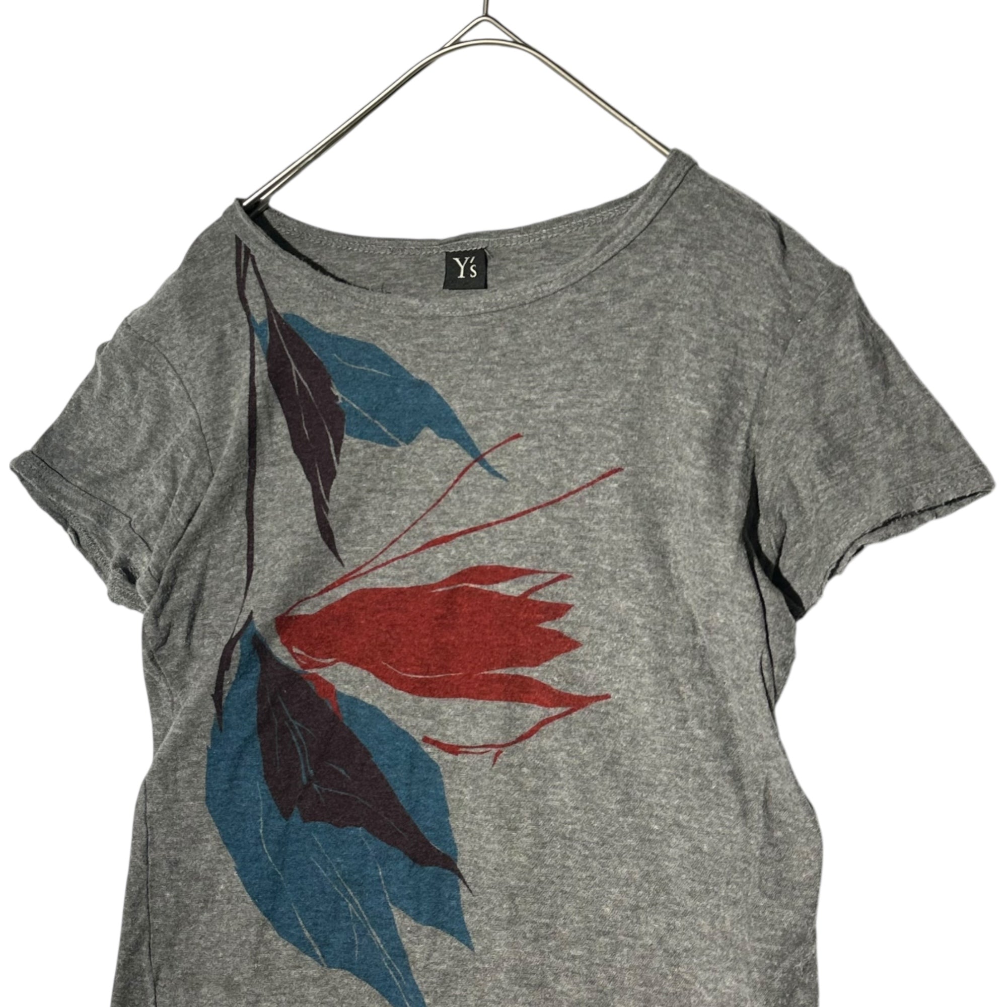 Y's(ワイズ) Botanical design print T-shirt ボタニカル デザイン プリント Tシャツ YD-T48-866 2(M程度) グレー チビT